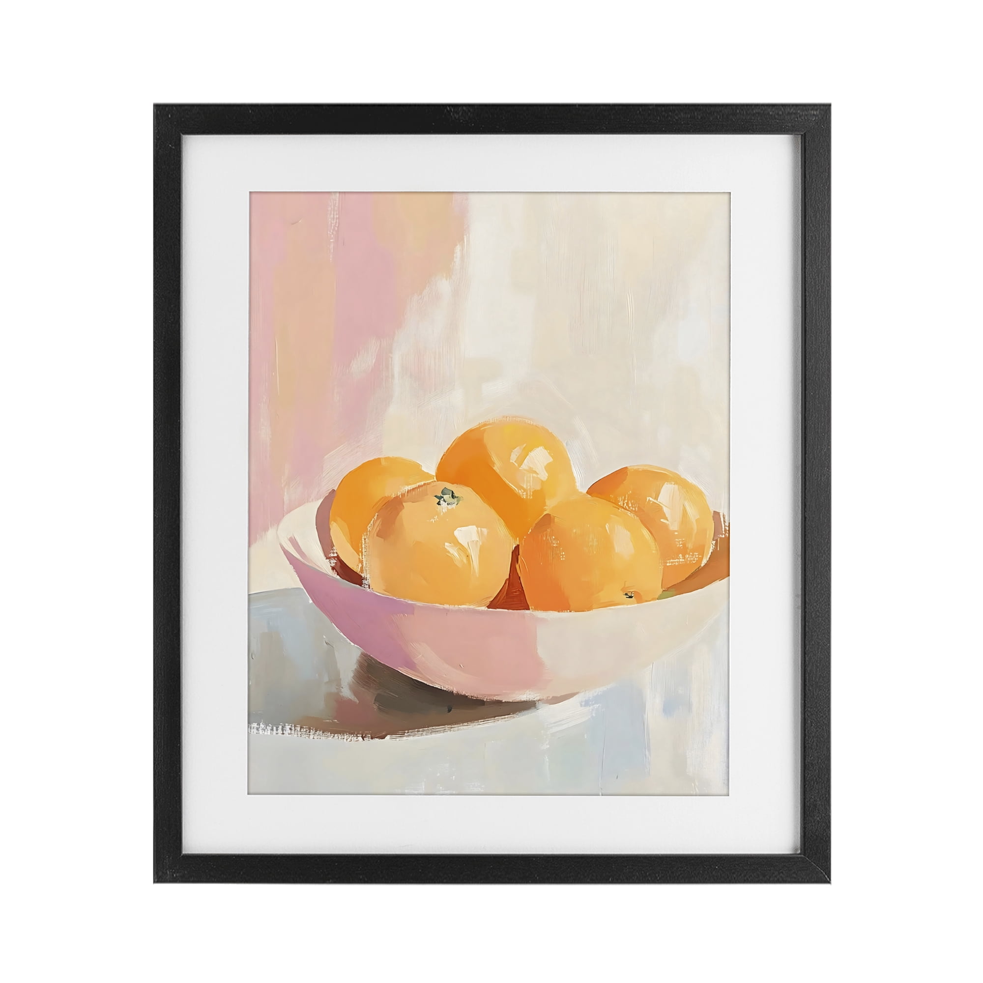 Stupell Industries Pastel Bowl of Oranges Black Framed Print Under Glass, design by The Prints Vibe