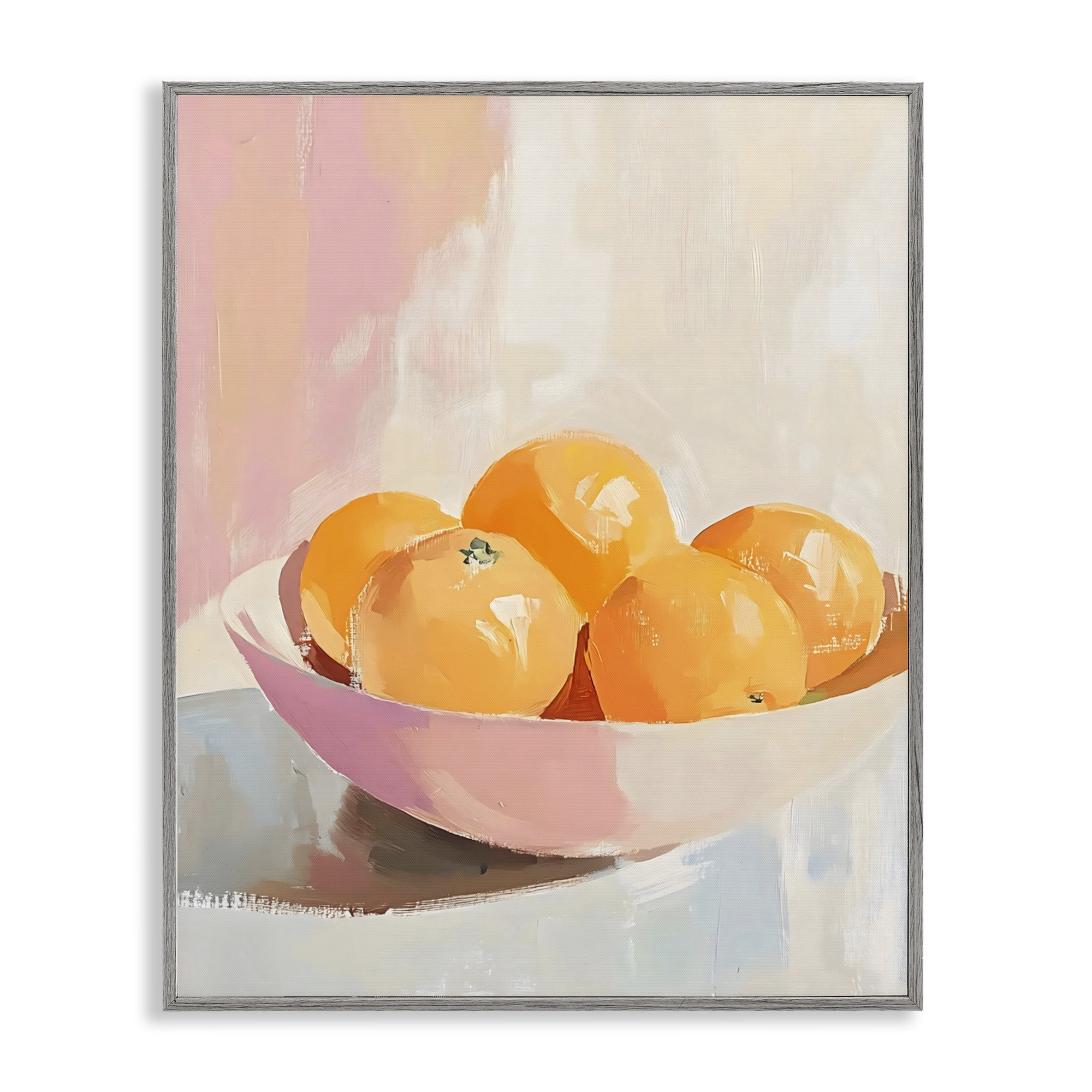 Stupell Industries Pastel Bowl of Oranges Gray Framed Giclee Art, design by The Prints Vibe