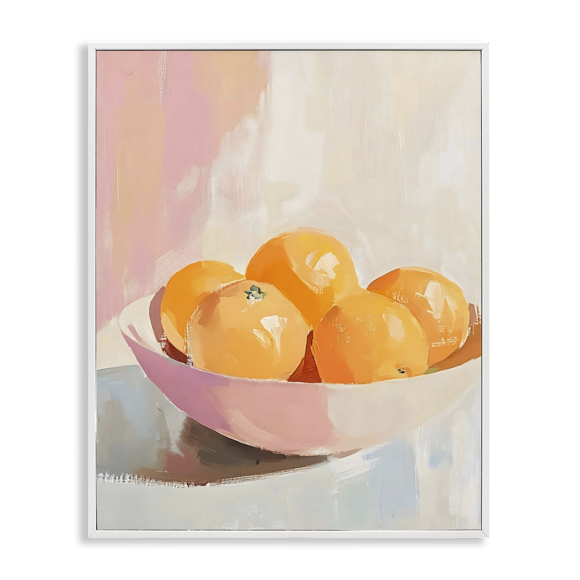 Stupell Industries Pastel Bowl of Oranges White Framed Giclee Art, design by The Prints Vibe