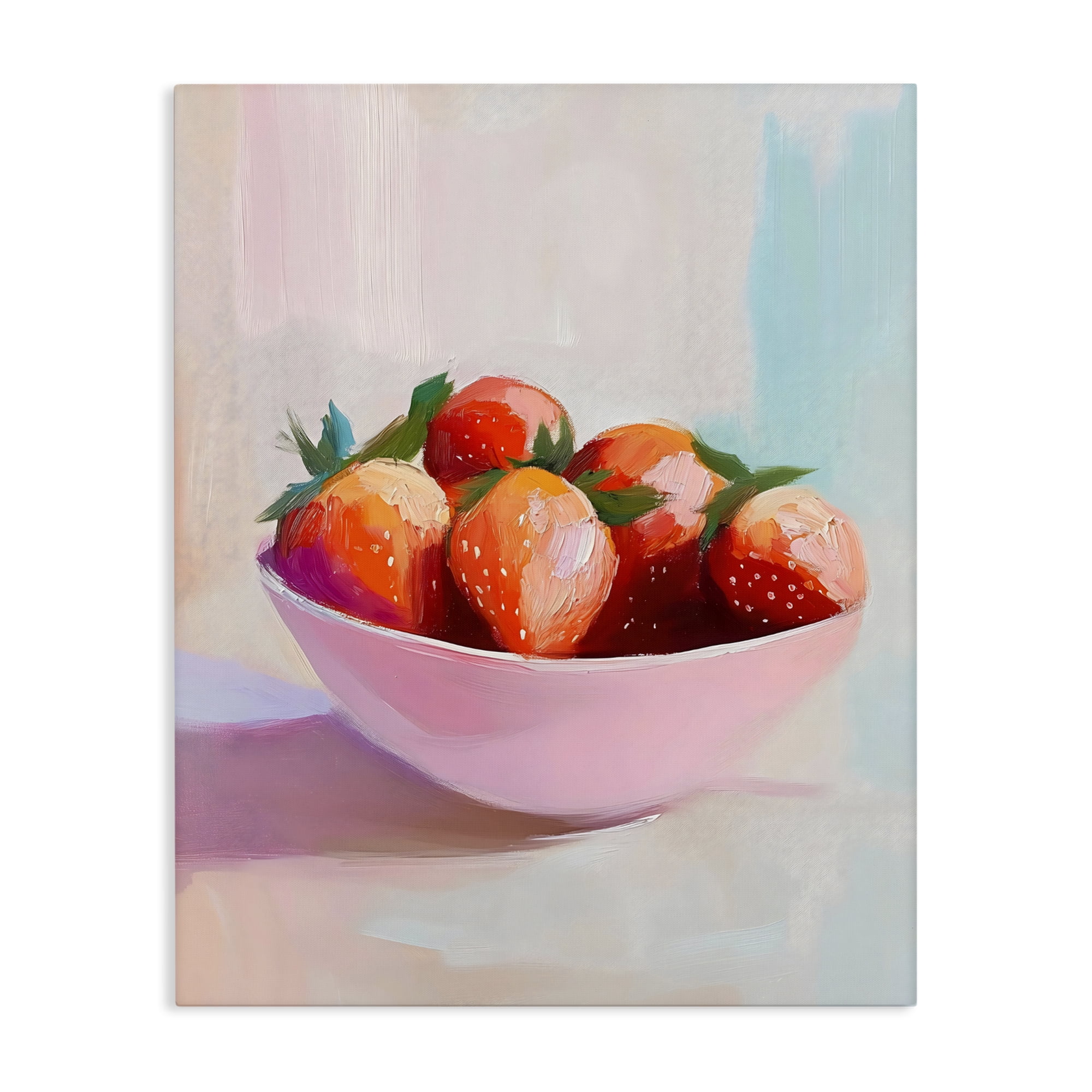 Stupell Industries Pastel Bowl of Strawberries Canvas Wall Art, design by The Prints Vibe
