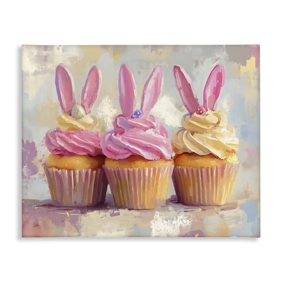 Pastel Bunny Ear Cupcakes Canvas Art, 20 x 16, Made In USA