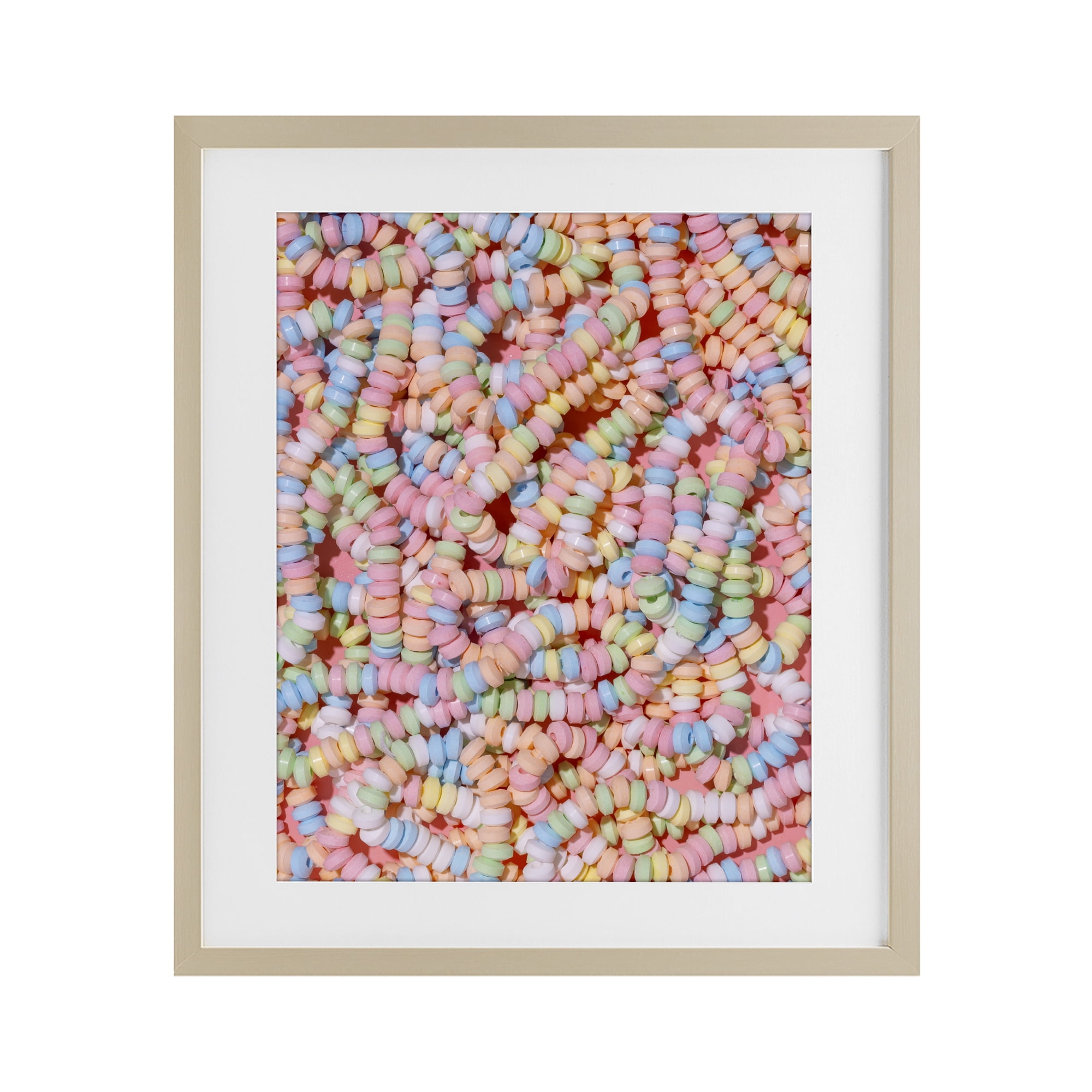 Stupell Industries Pastel Candy Necklace Birch Framed Print Under Glass, design by LISH Creative