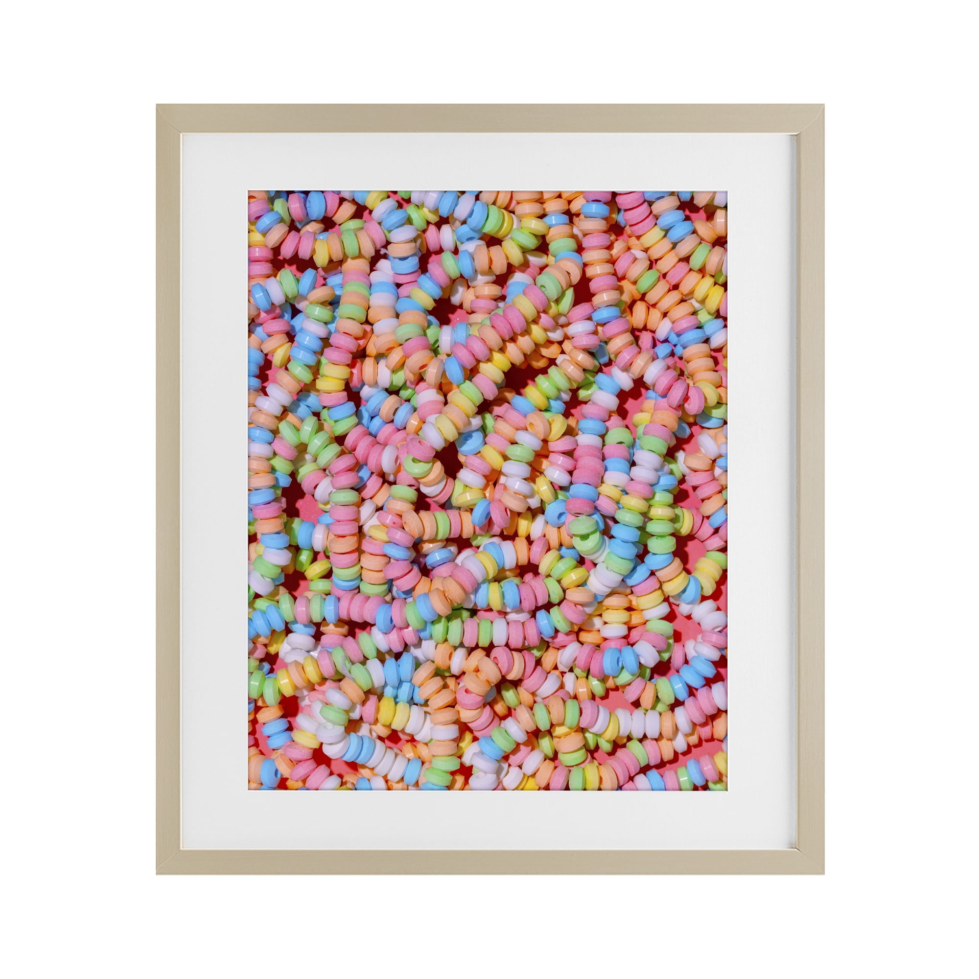 Stupell Industries Pastel Candy Necklace Birch Framed Print Under Glass, design by LISH Creative