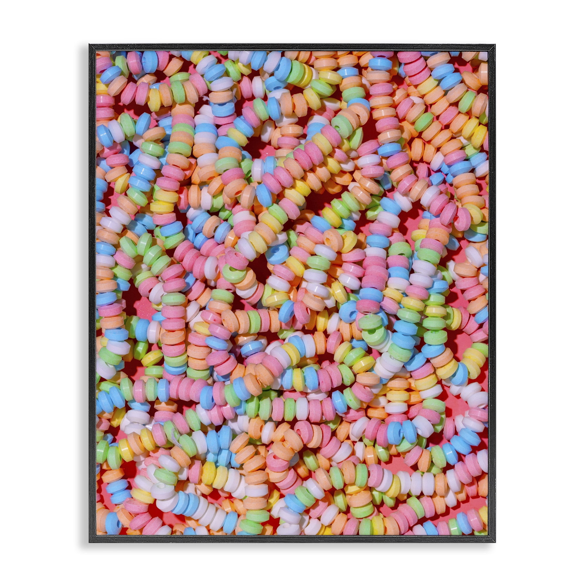 Stupell Industries Pastel Candy Necklace Black Framed Giclee Art, design by LISH Creative