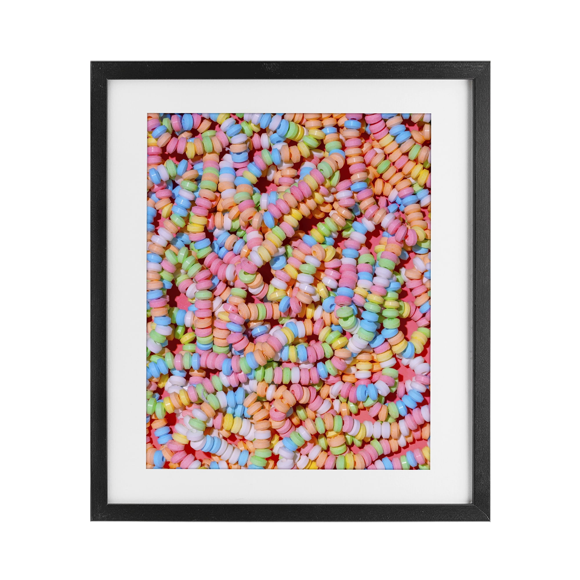 Stupell Industries Pastel Candy Necklace Black Framed Print Under Glass, design by LISH Creative