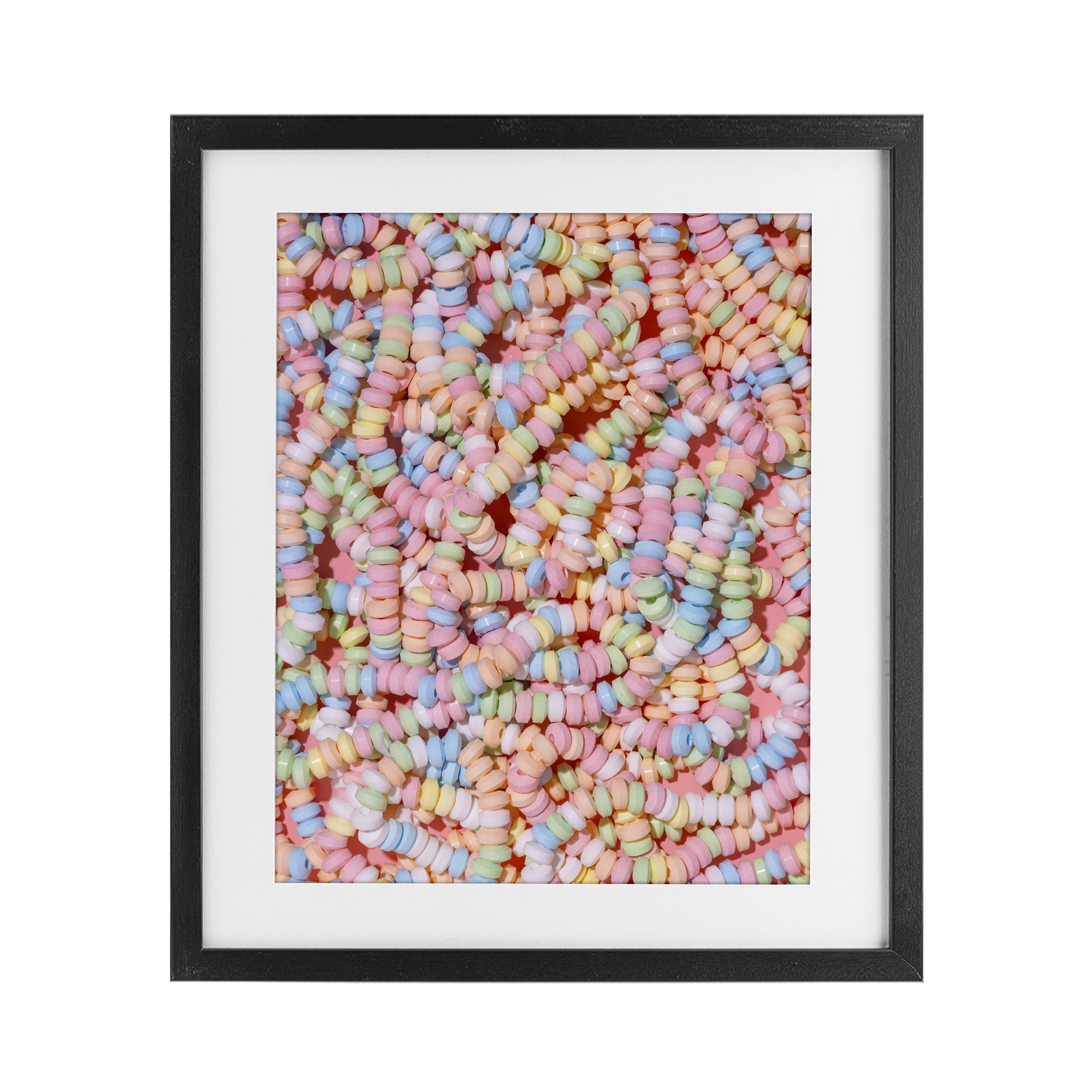 Stupell Industries Pastel Candy Necklace Black Framed Print Under Glass, design by LISH Creative