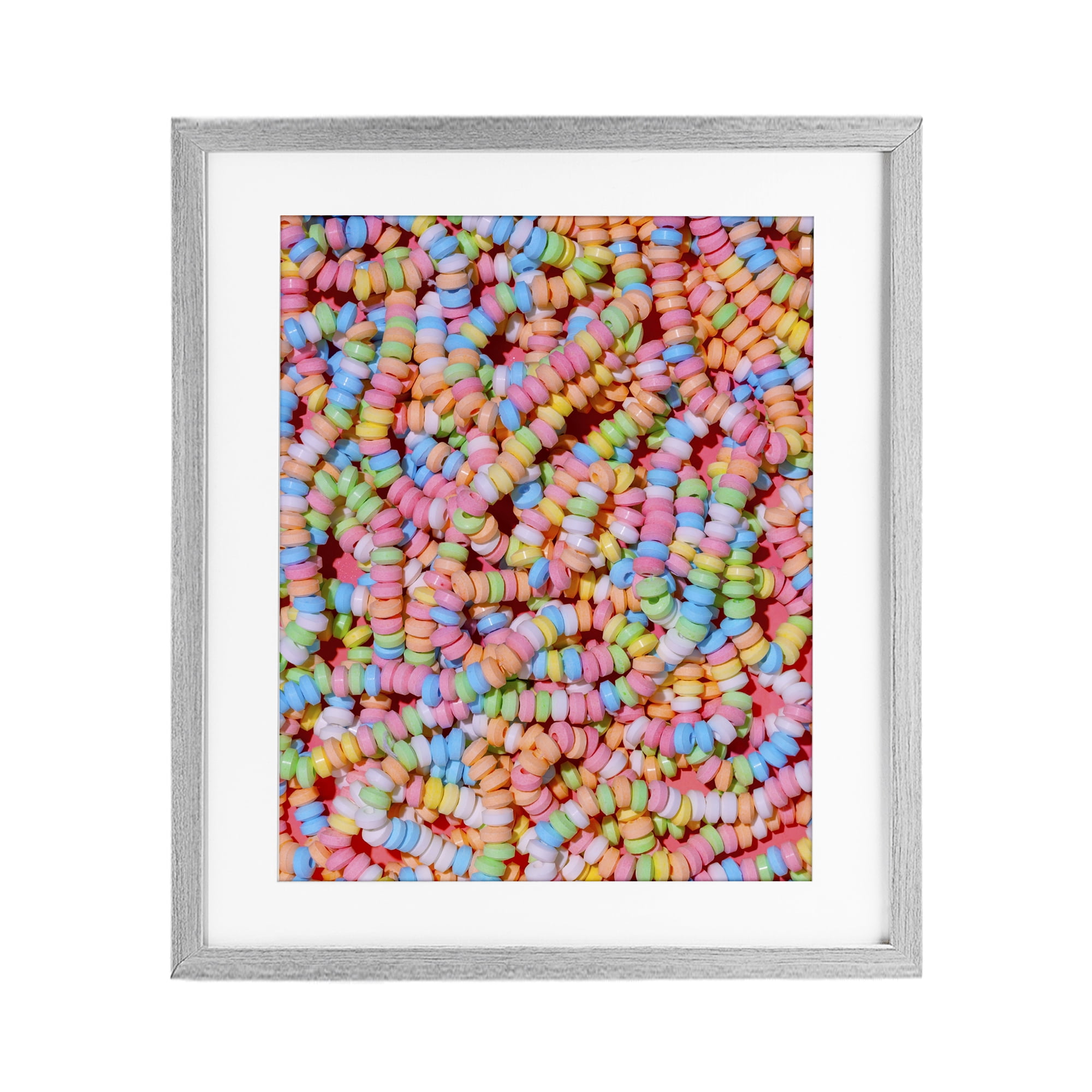Stupell Industries Pastel Candy Necklace Gray Framed Print Under Glass, design by LISH Creative