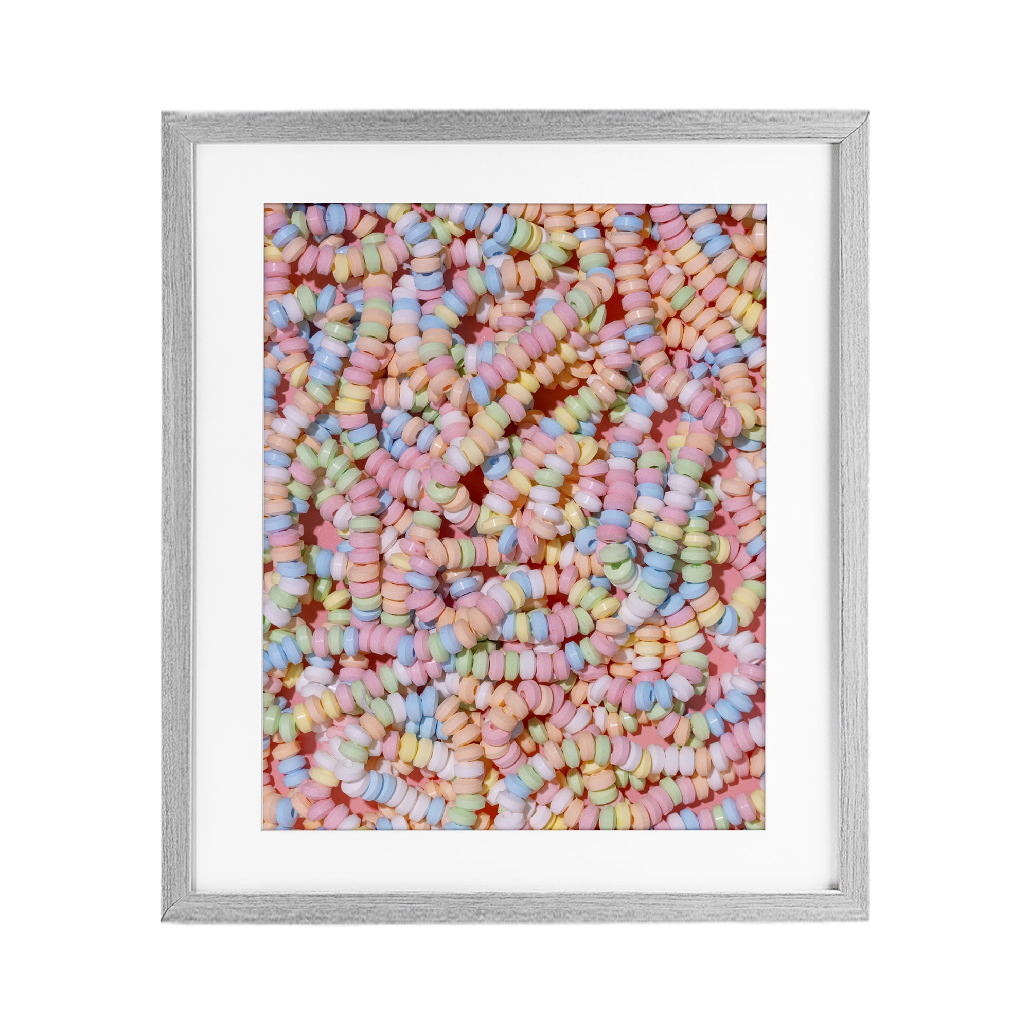 Stupell Industries Pastel Candy Necklace Gray Framed Print Under Glass, design by LISH Creative