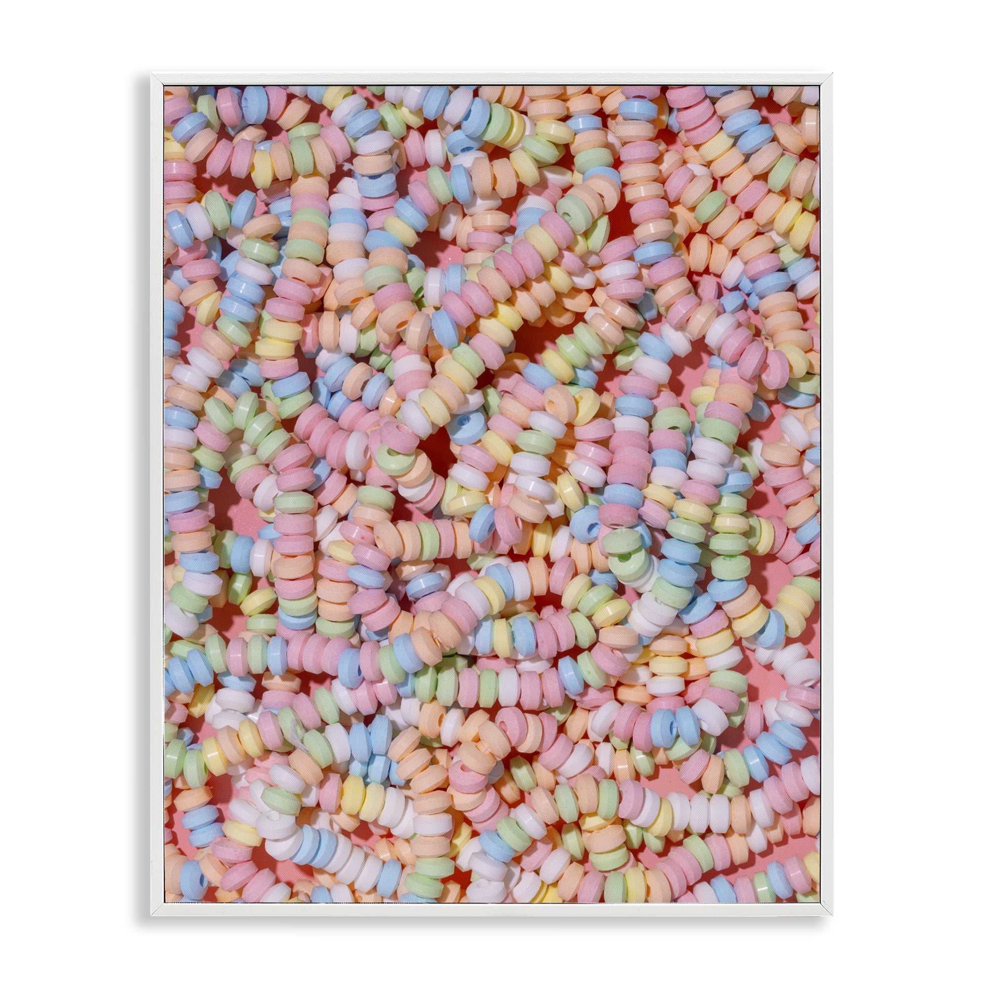 Stupell Industries Pastel Candy Necklace White Framed Giclee Art, design by LISH Creative