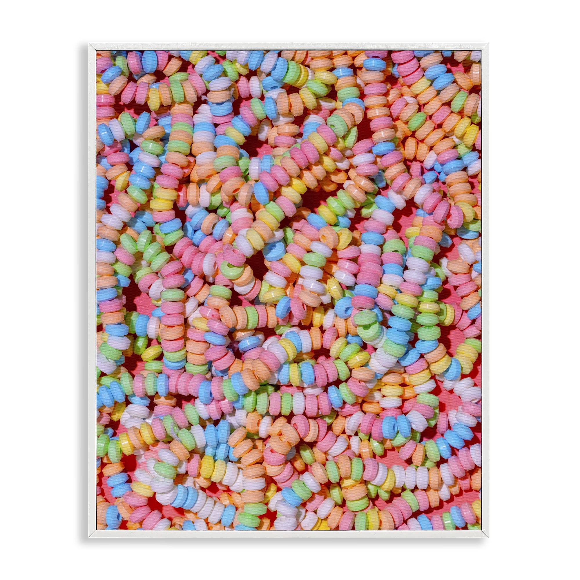 Stupell Industries Pastel Candy Necklace White Framed Giclee Art, design by LISH Creative