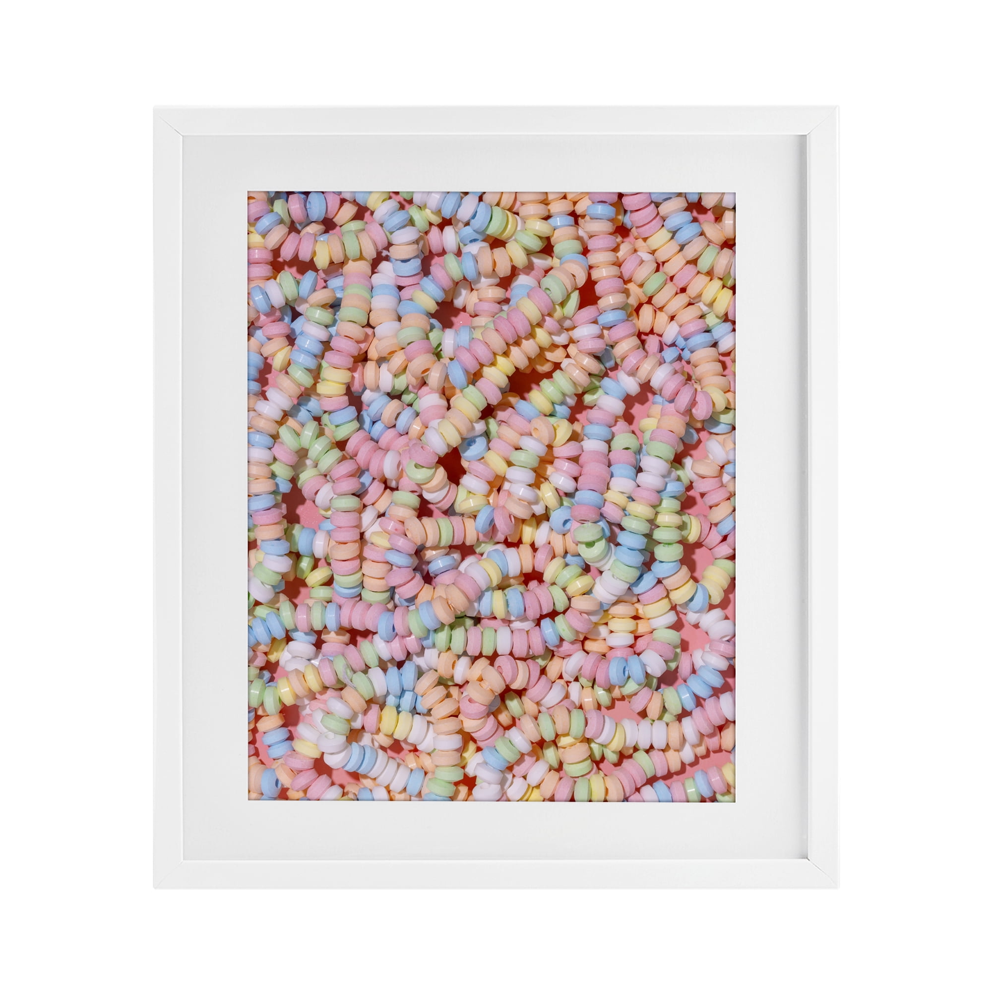 Stupell Industries Pastel Candy Necklace White Framed Print Under Glass, design by LISH Creative