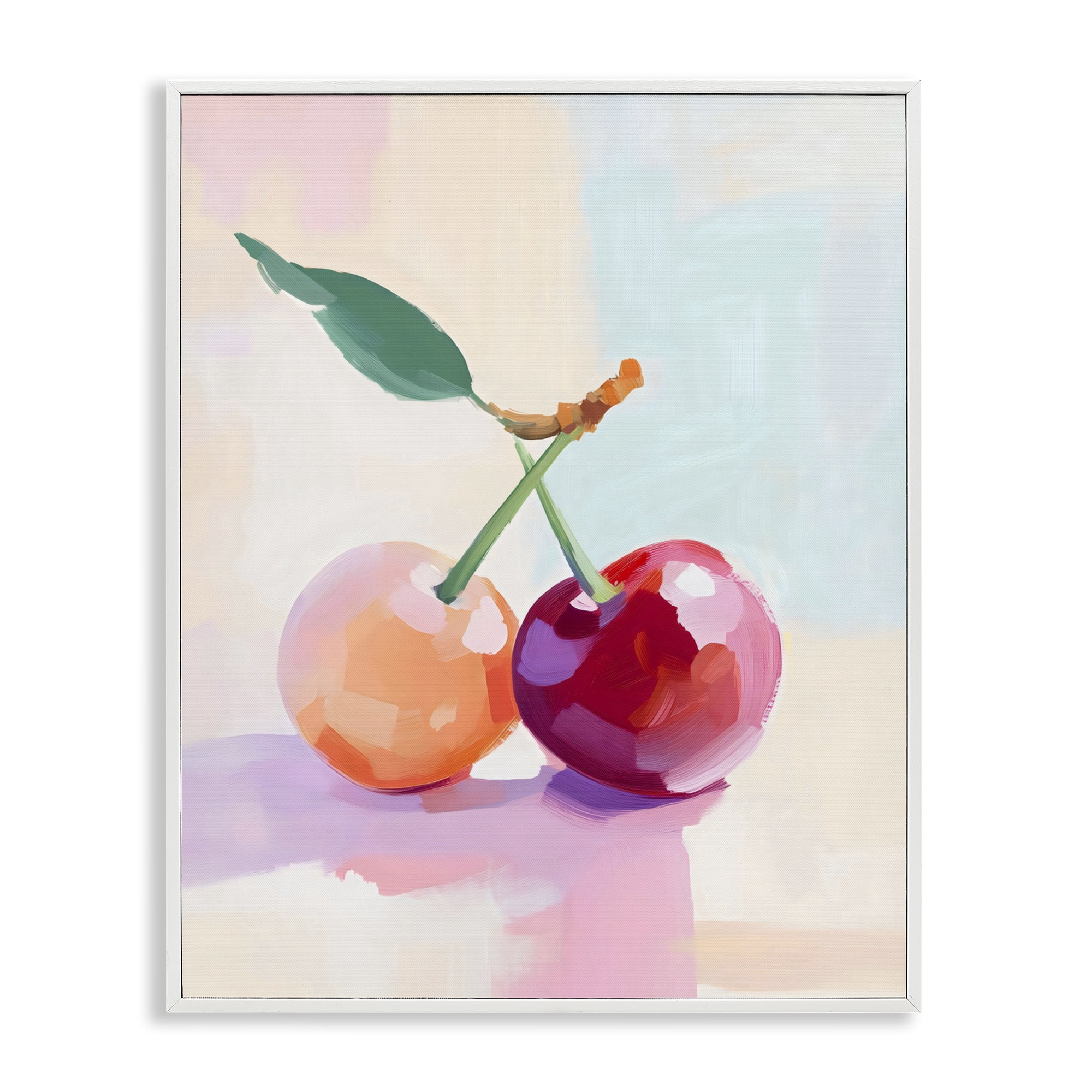 Stupell Industries Pastel Cherries Pair White Framed Giclee Art, design by The Prints Vibe