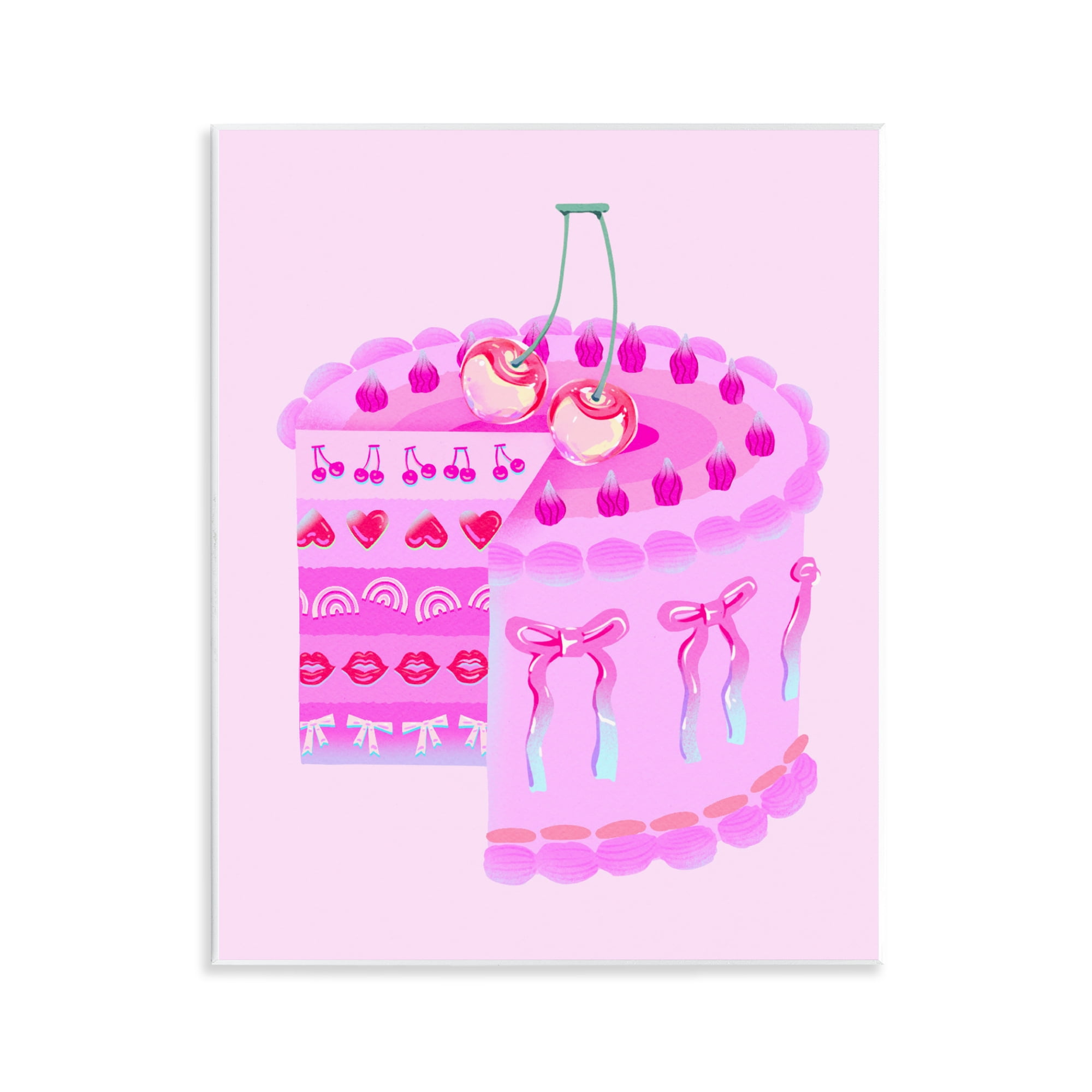 Stupell Industries Pastel Cherry Layered Cake Wall Plaque Art, design by Ziwei Li