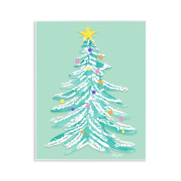 Pastel Christmas Tree Whimsy Wall Plaque Art, 11 x 14, Made In USA
