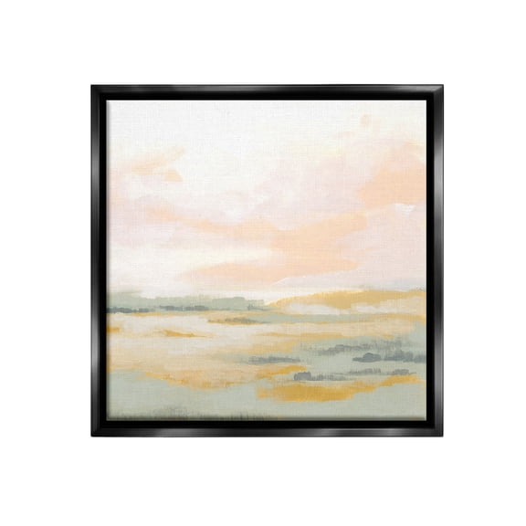 Stupell Industries Pastel Clouds Horizon Abstract Painting Black Floater Framed Canvas Art Print Wall Art, 18 x 18