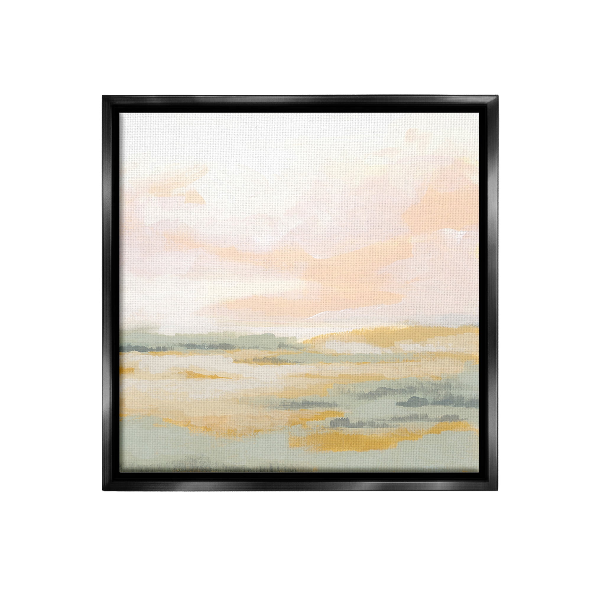 Stupell Industries Pastel Clouds Horizon Abstract Painting Black Floater Framed Canvas Art Print Wall Art, 25 x 25