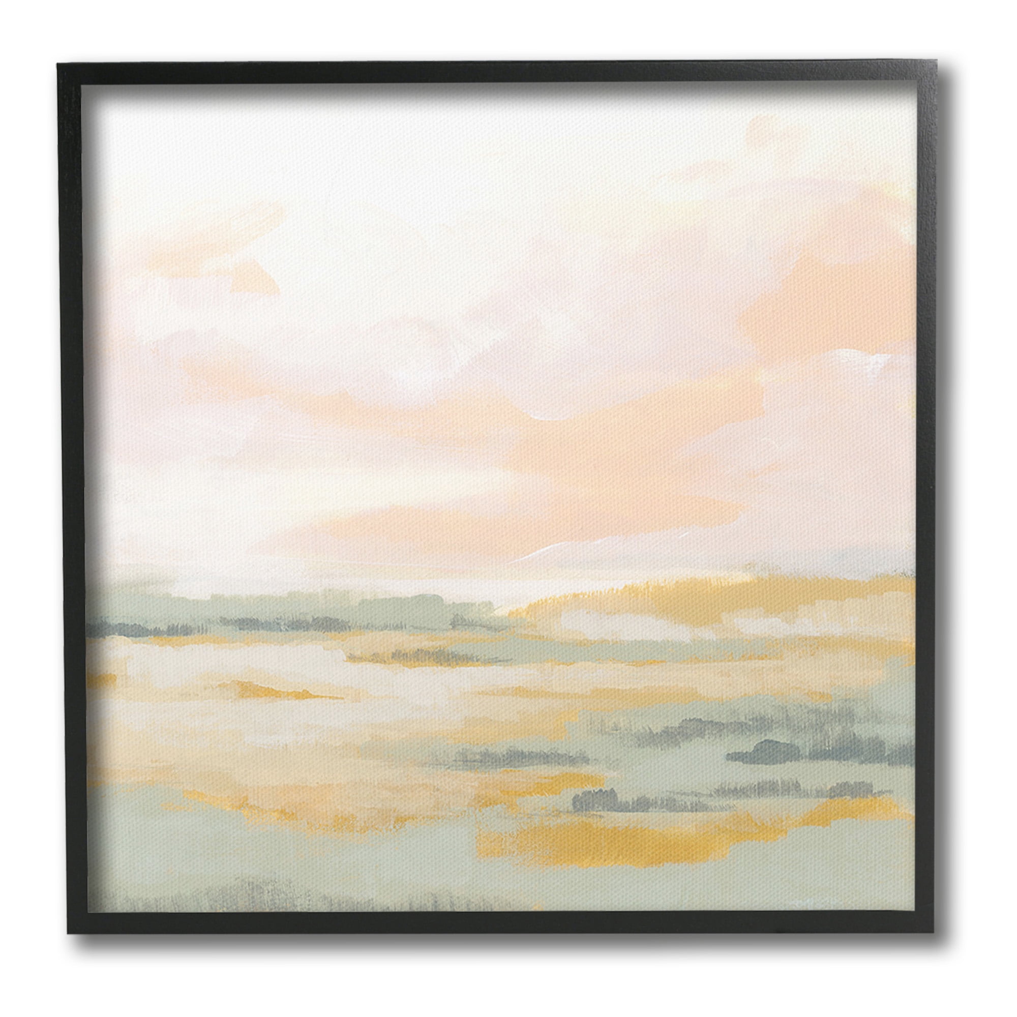 Stupell Industries Pastel Clouds Horizon Abstract Painting Black Framed Art Print Wall Art, 17 x 17