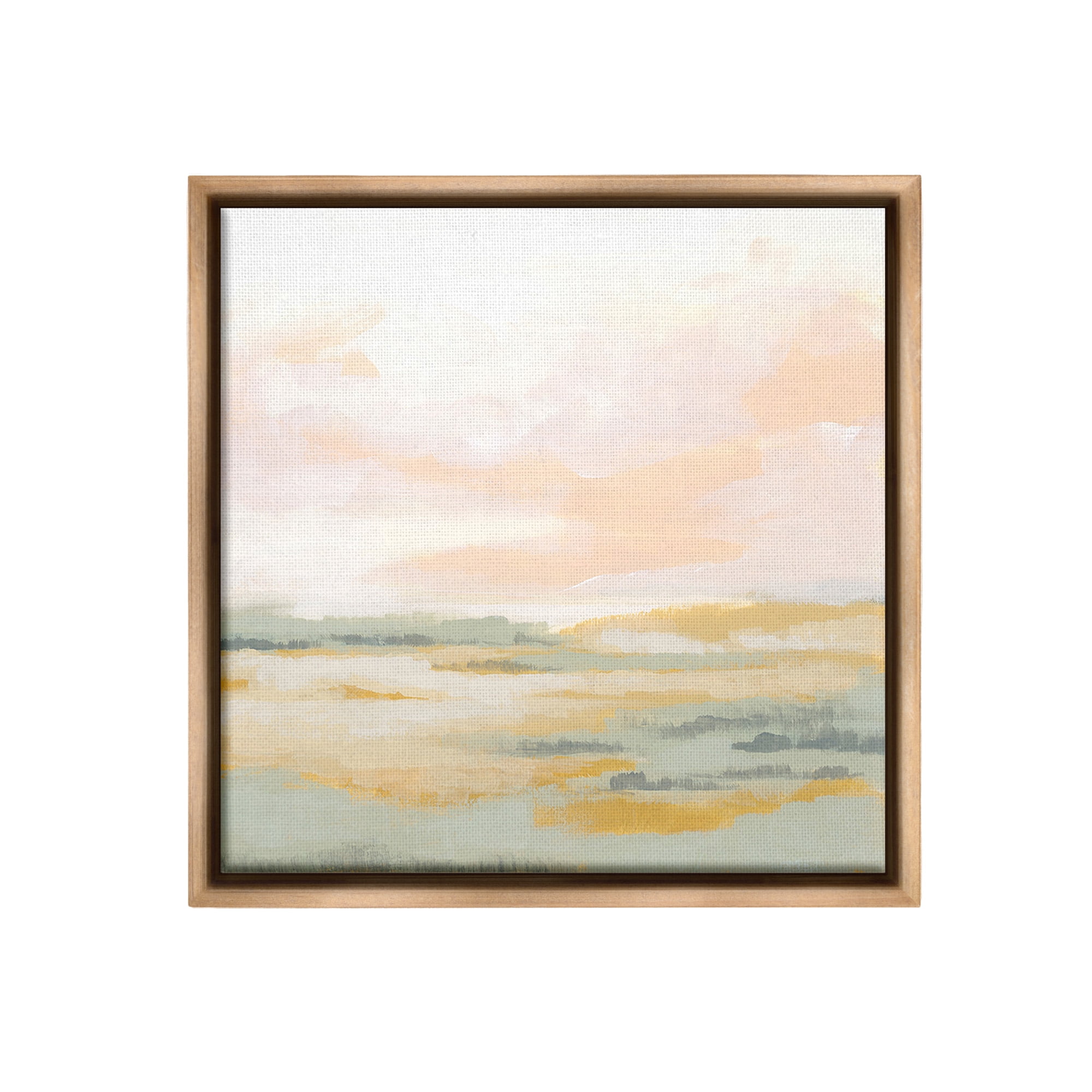 Stupell Industries Pastel Clouds Horizon Abstract Painting Brown Floater Framed Canvas Art Print Wall Art, 25 x 25