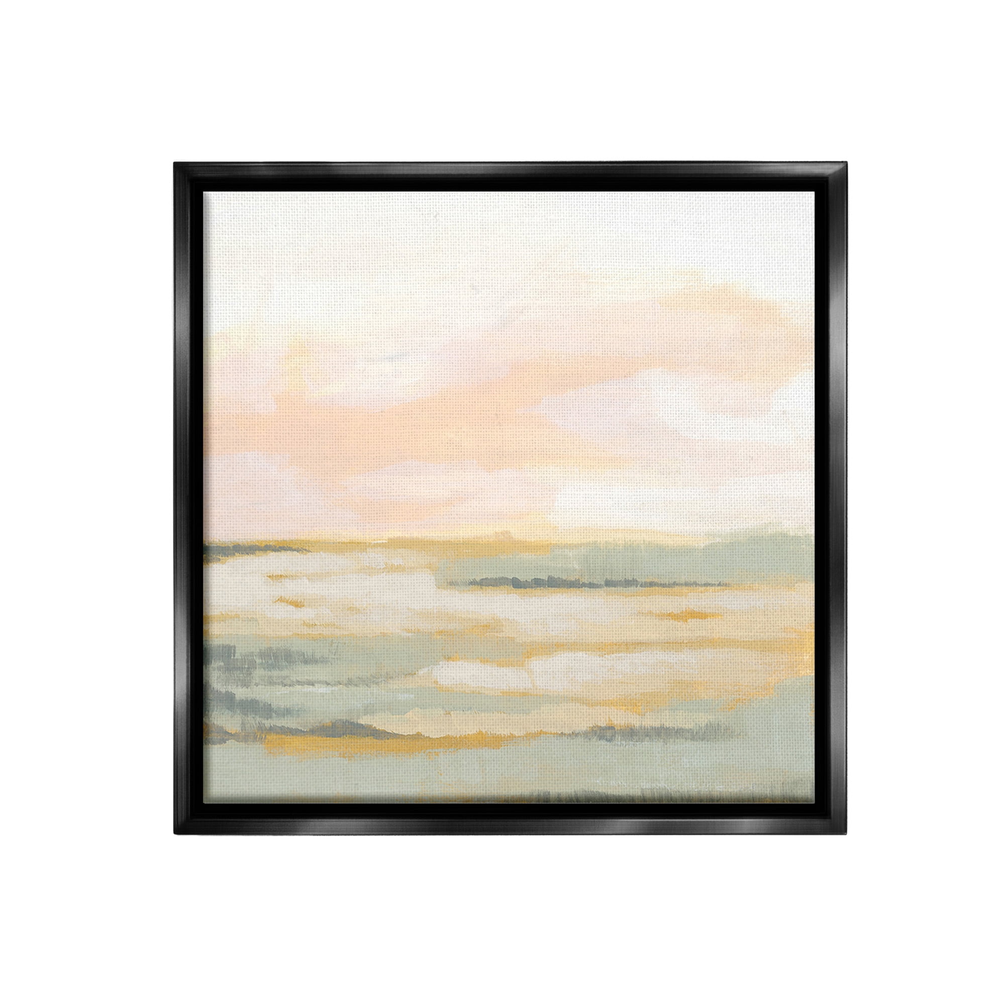 Stupell Industries Pastel Clouds Landscape Abstract Painting Black Floater Framed Canvas Art Print Wall Art, 25 x 25