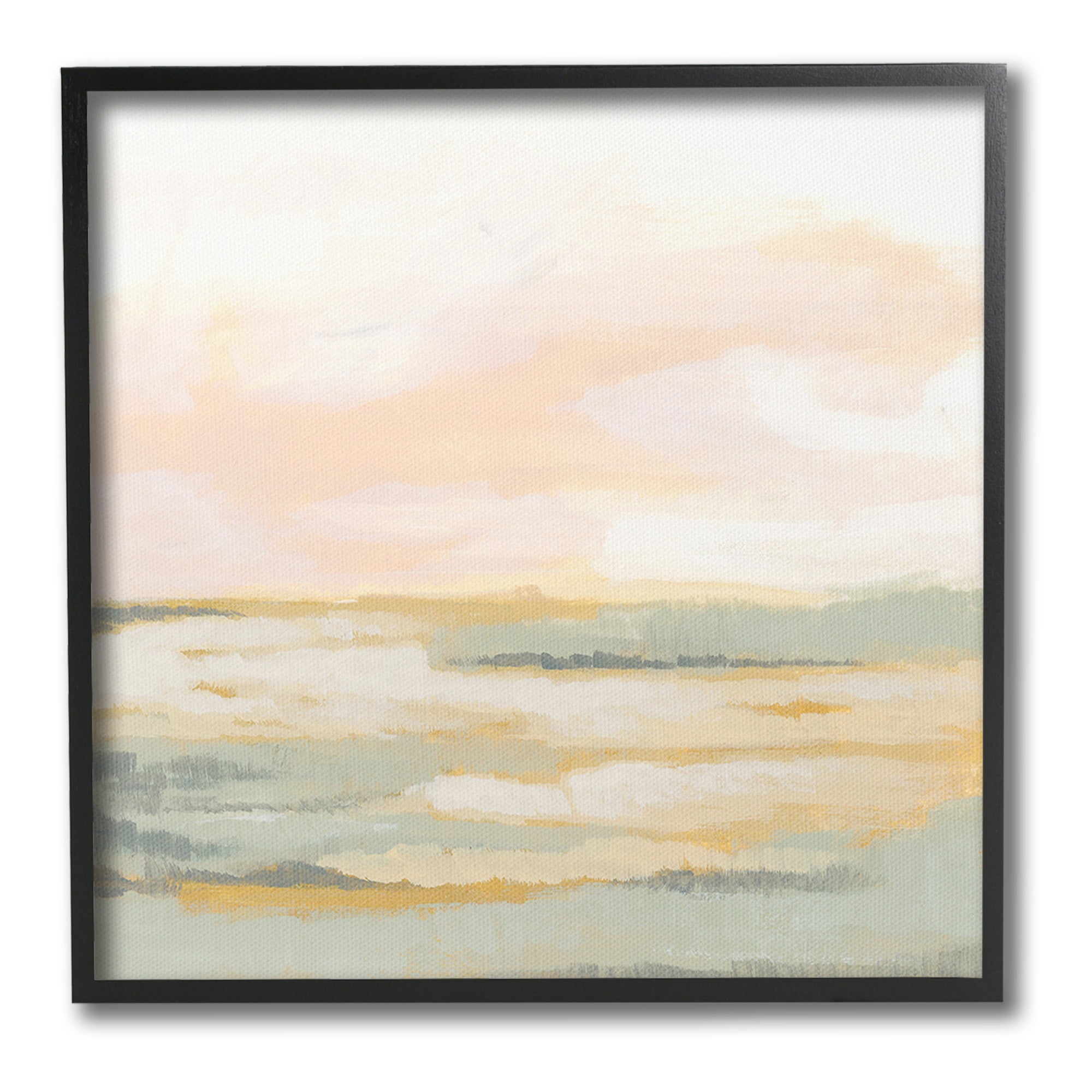 Stupell Industries Pastel Clouds Landscape Abstract Painting Black Framed Art Print Wall Art, 12 x 12