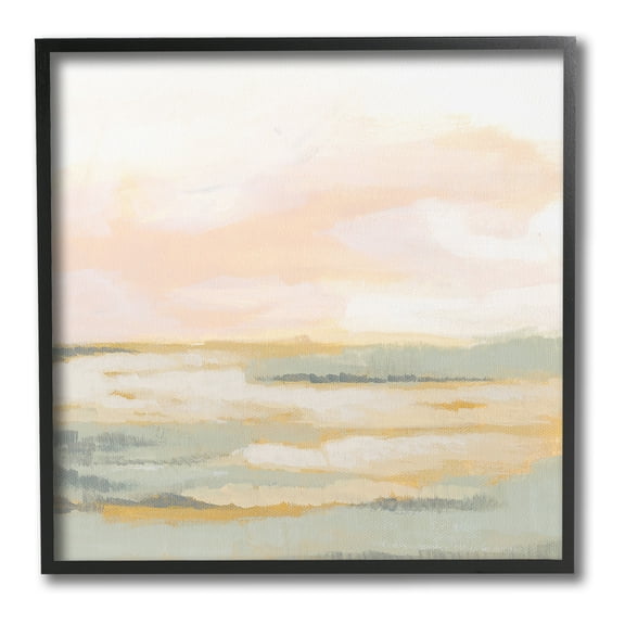 Stupell Industries Pastel Clouds Landscape Abstract Painting Black Framed Art Print Wall Art, 12 x 12