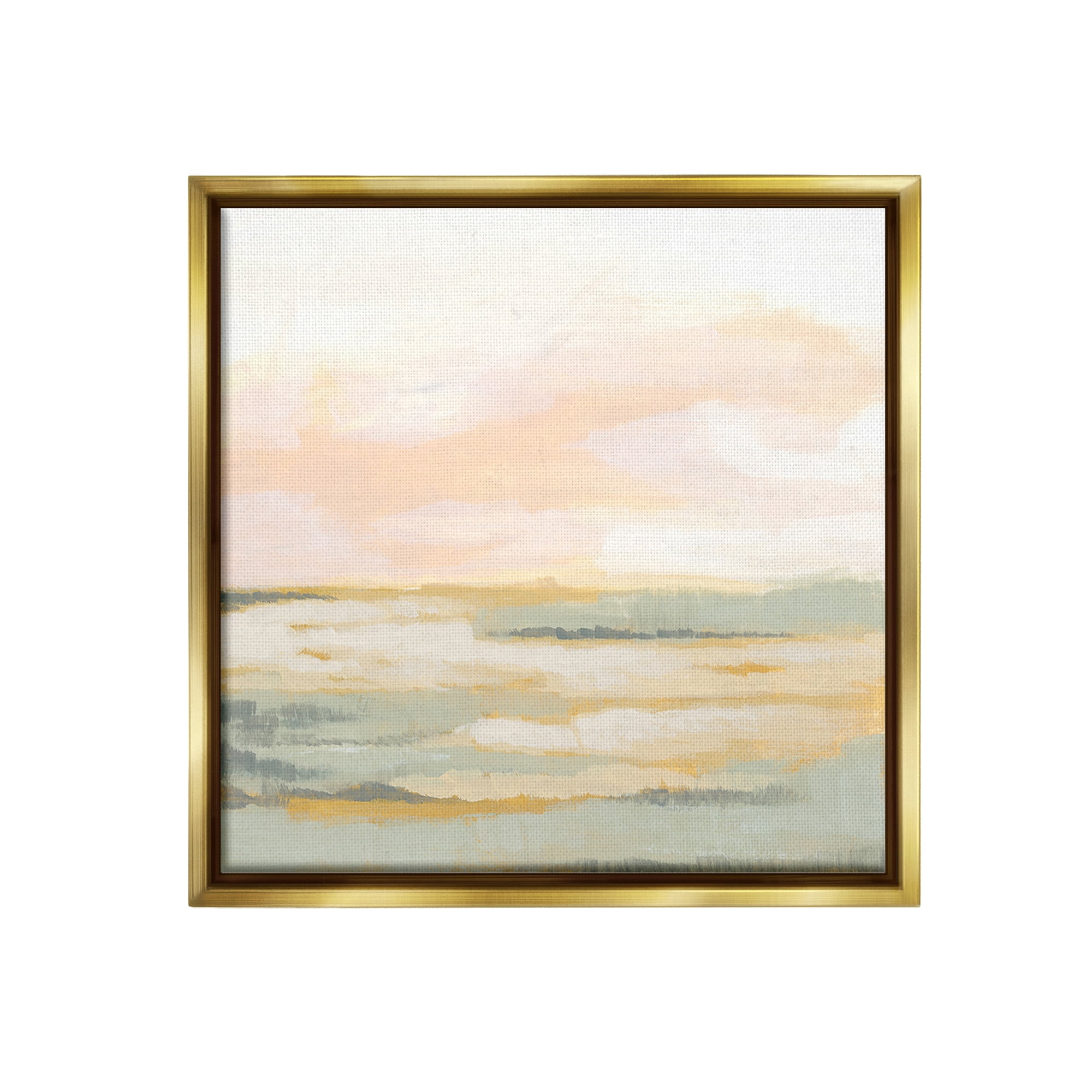 Stupell Industries Pastel Clouds Landscape Abstract Painting Gold Floater Framed Canvas Art Print Wall Art, 25 x 25