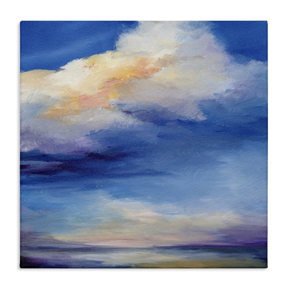 Stupell Industries Pastel Clouds in Vivid Sky Landscape & Nature Painting Wrapped Canvas Canvas Art Print Wall Art, 17 x 17