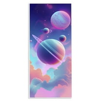 Stupell Industries Pastel Clouds with Planets Outer Space Painting Unframed Art Print Wall Art, 7 x 17