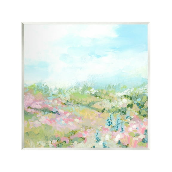 Stupell Industries Pastel Cloudy Meadow Landscape Painting Unframed Art Print Wall Art, 12 x 12