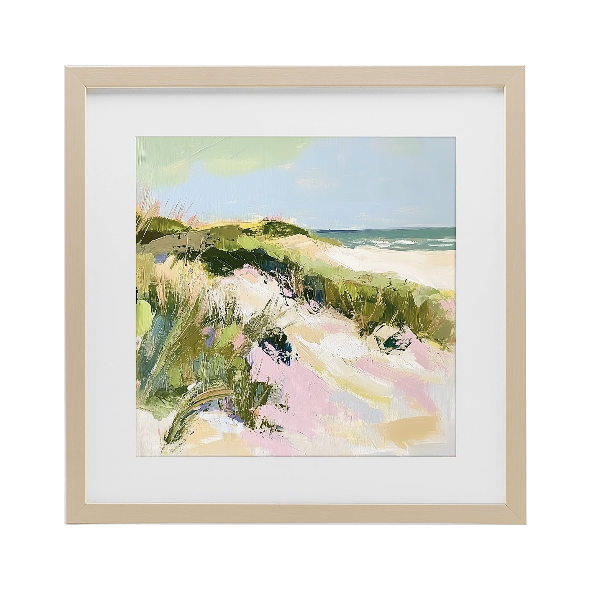 Stupell Industries Pastel Coastal Dunes at Sunrise Birch Framed Print Under Glass, design by Heidi Kuntz