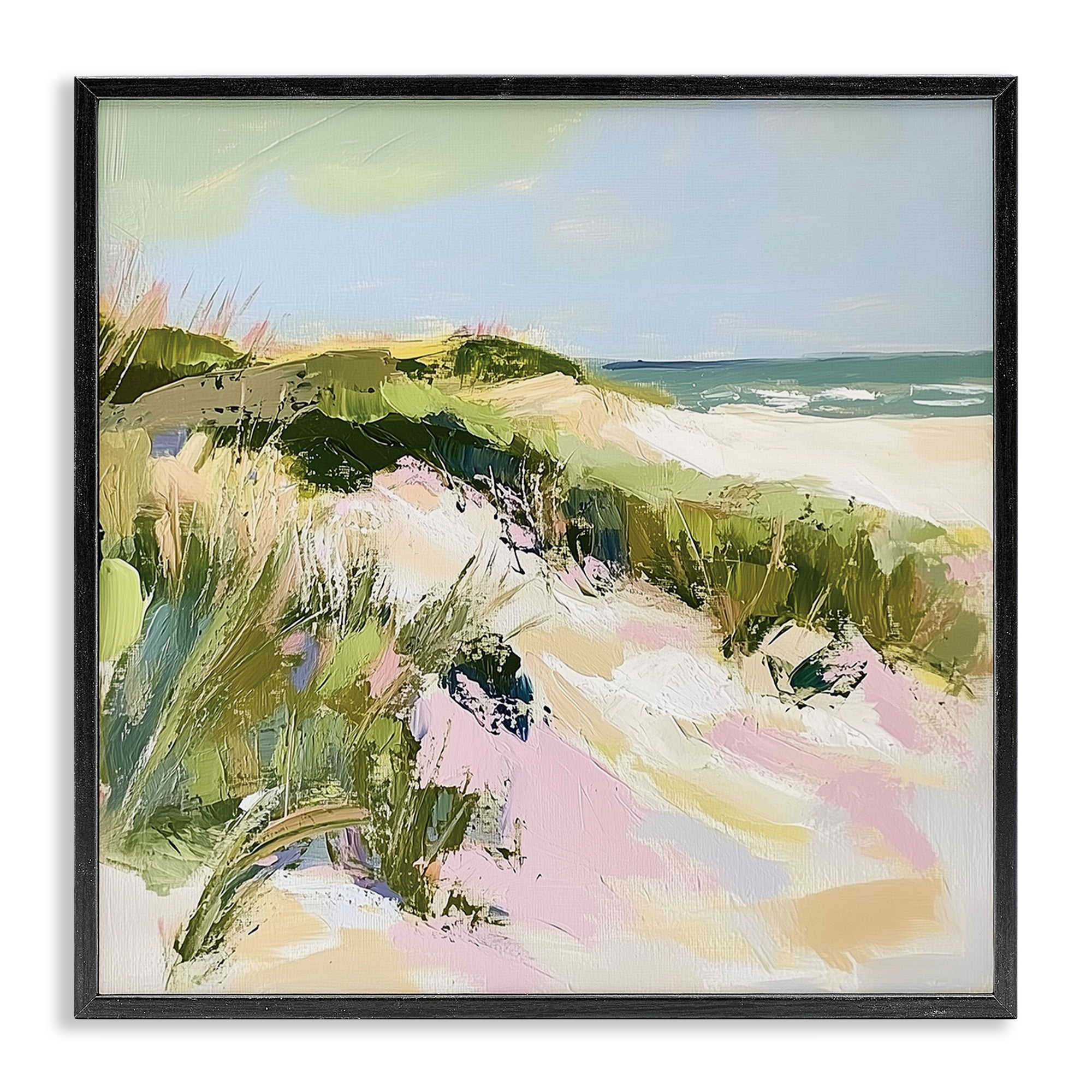 Stupell Industries Pastel Coastal Dunes at Sunrise Black Framed Giclee Art, design by Heidi Kuntz
