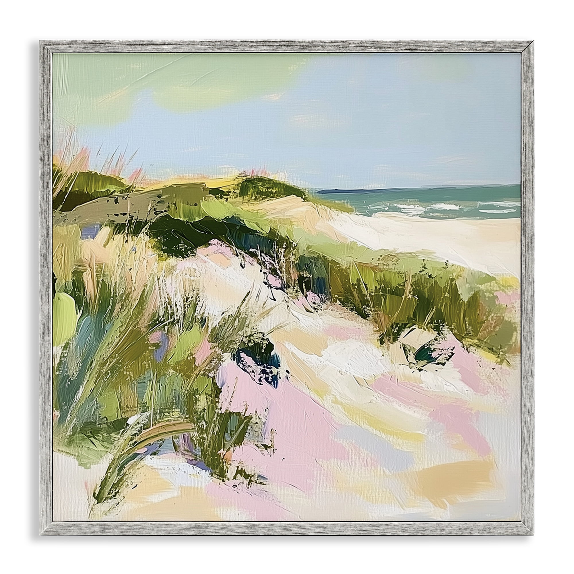 Stupell Industries Pastel Coastal Dunes at Sunrise Gray Framed Giclee Art, design by Heidi Kuntz
