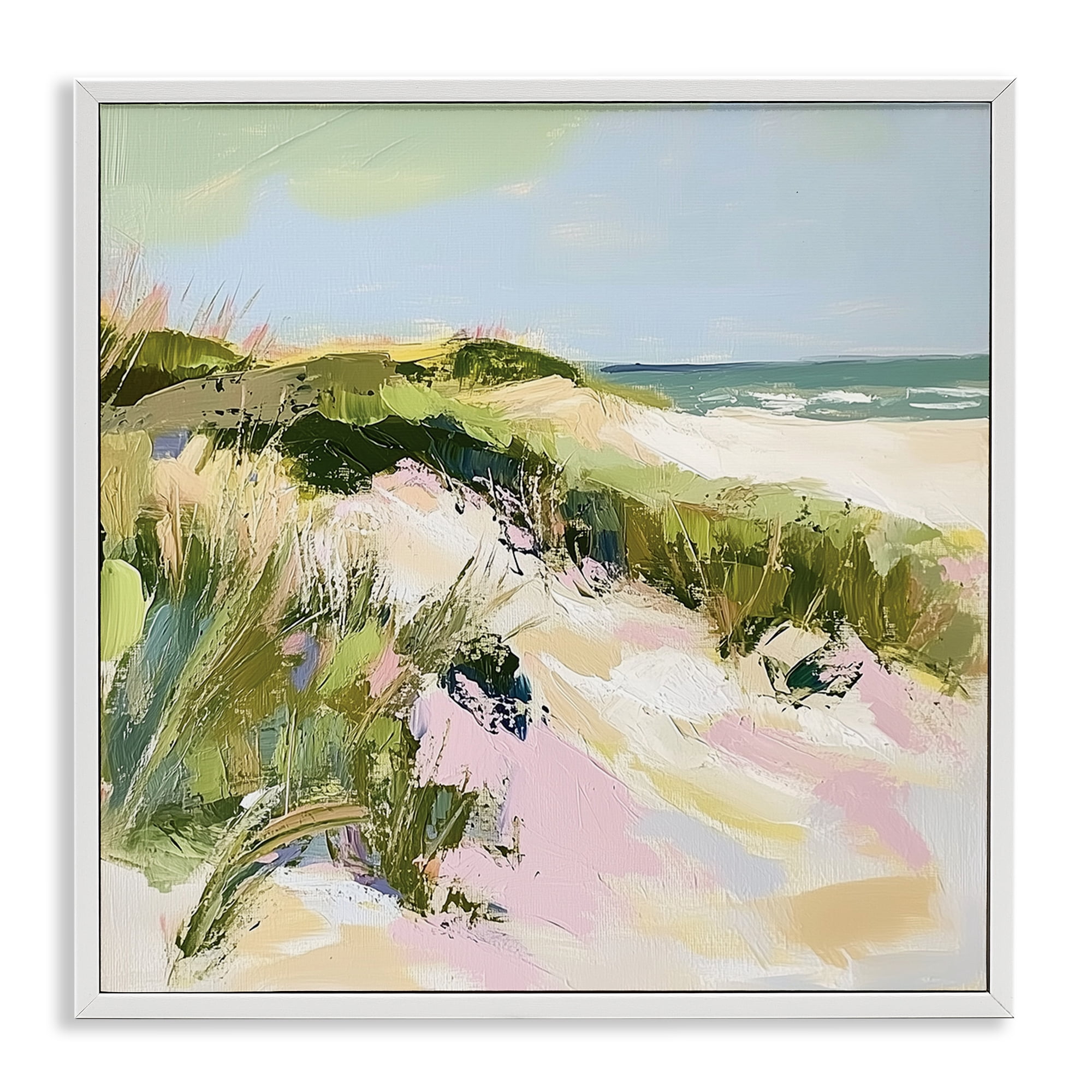 Stupell Industries Pastel Coastal Dunes at Sunrise White Framed Giclee Art, design by Heidi Kuntz