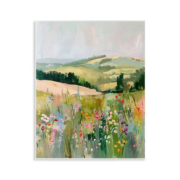 Stupell Industries Pastel Countryside Meadows Landscape & Nature Painting Unframed Art Print Wall Art, 11 x 14