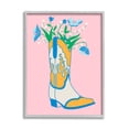 thumbnail image 1 of Stupell Industries Pastel Cowgirl Boot Botanical & Floral Painting Gray Framed Art Print Wall Art, 11 x 14, 1 of 9