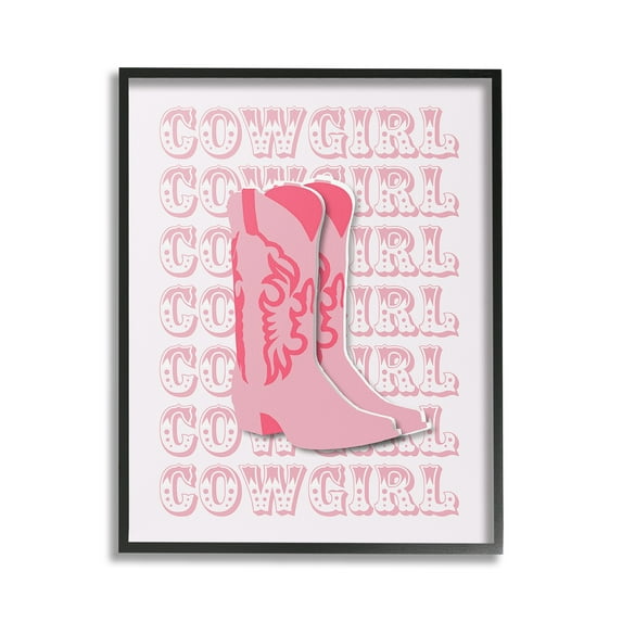 Stupell Industries Pastel Cowgirl Boots Beauty & Fashion Painting Black Framed Art Print Wall Art, 24 x 30