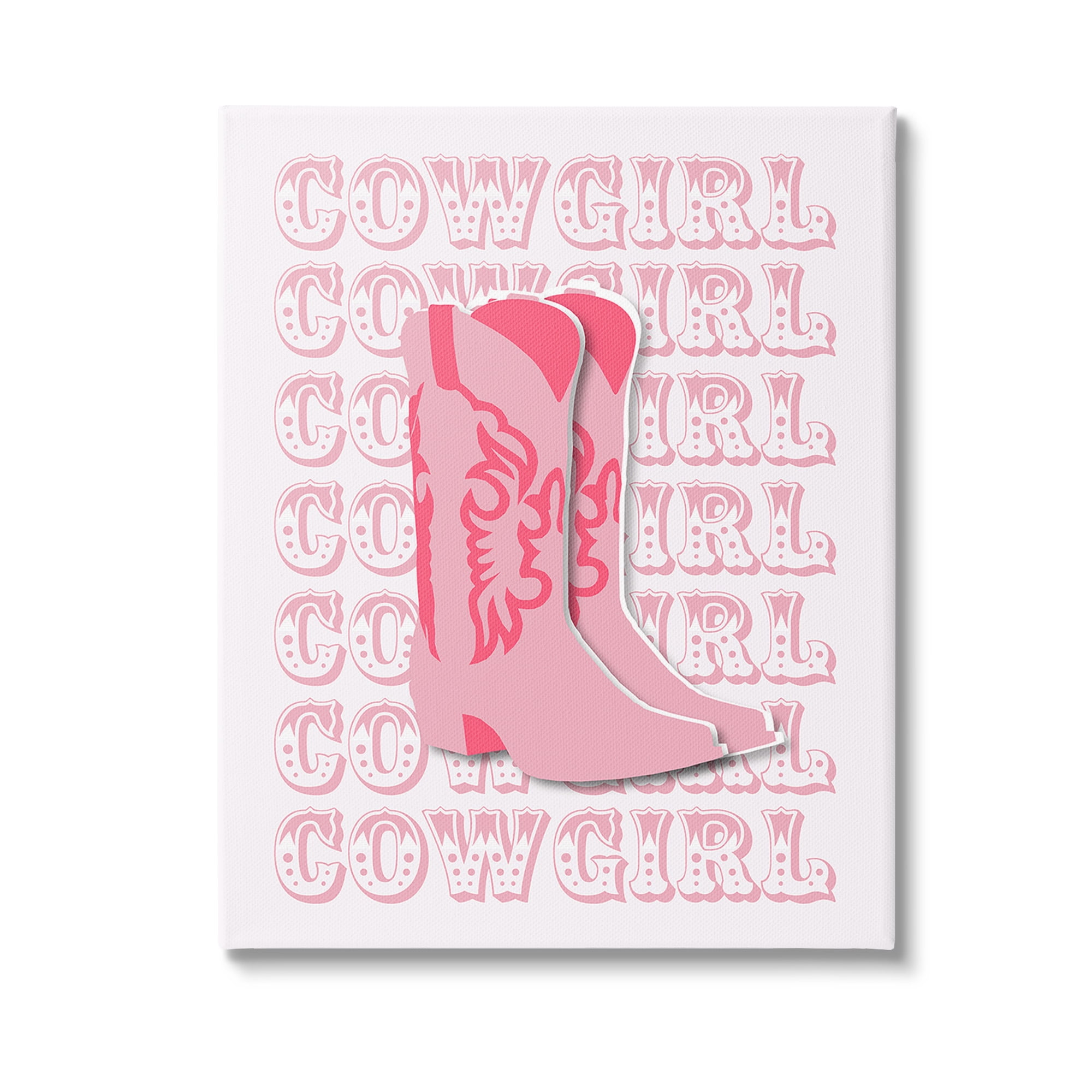 Stupell Industries Pastel Cowgirl Boots Beauty & Fashion Painting Gallery Wrapped Canvas Art Print Wall Art, 36 x 48