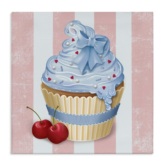 Stupell Industries Pastel Cupcake & Cherries Canvas Wall Art design by Lori Mosley, 36 x 36