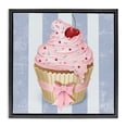 thumbnail image 1 of Stupell Industries Pastel Cupcake with Bow Black Framed Floater Canvas Wall Art design by Lori Mosley, 25 x 25, 1 of 9
