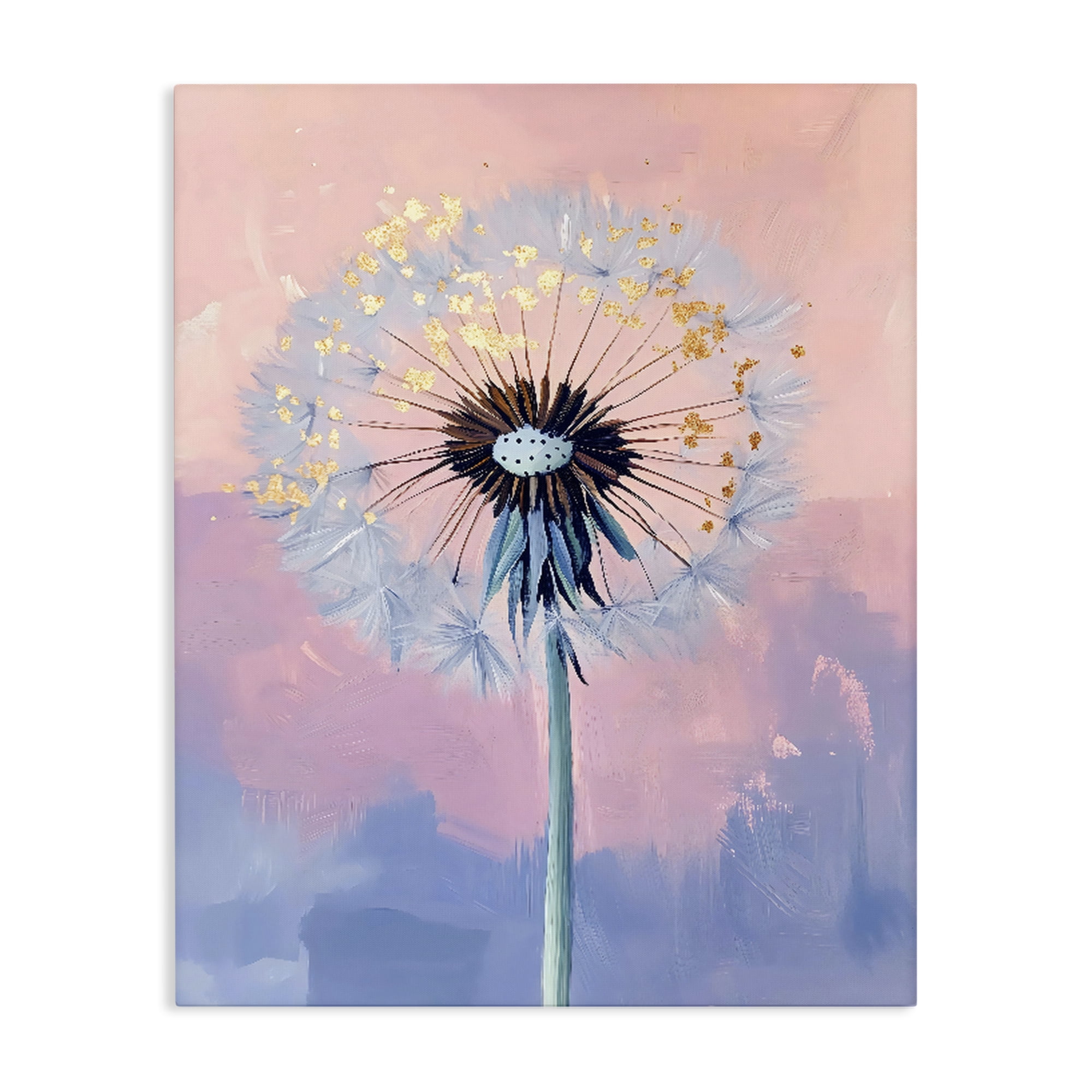 Stupell Industries Pastel Dandelion with Gold Seeds Canvas Wall Art, design by The Prints Vibe