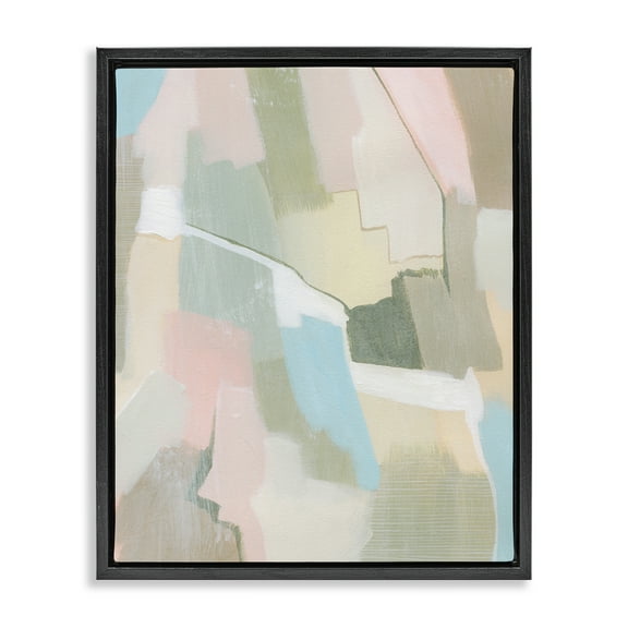Stupell Industries Pastel Desert Abstract Abstract Painting Black Floater Framed Canvas Art Print Wall Art, 17 x 21