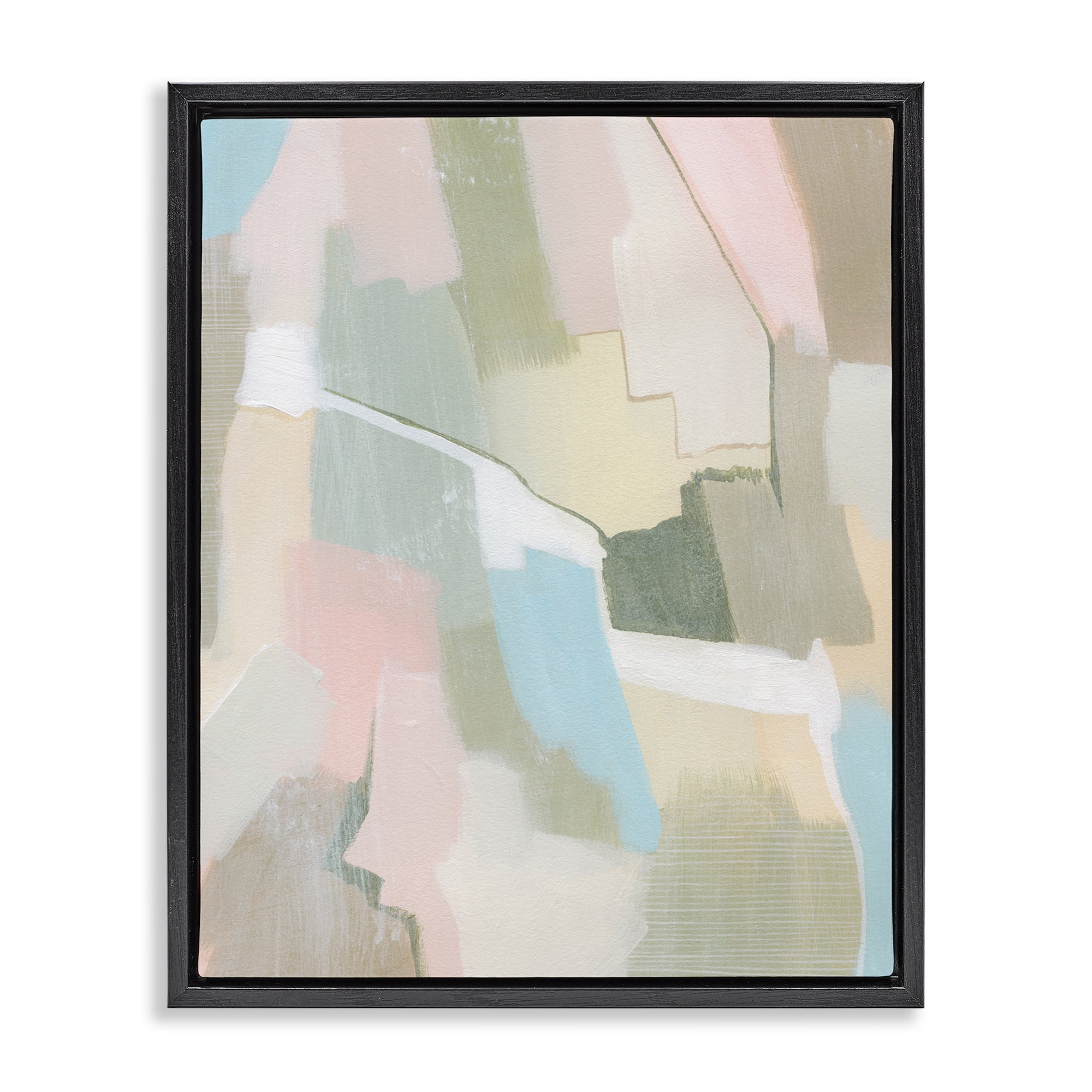 Stupell Industries Pastel Desert Abstract Abstract Painting Black Floater Framed Canvas Art Print Wall Art, 25 x 31