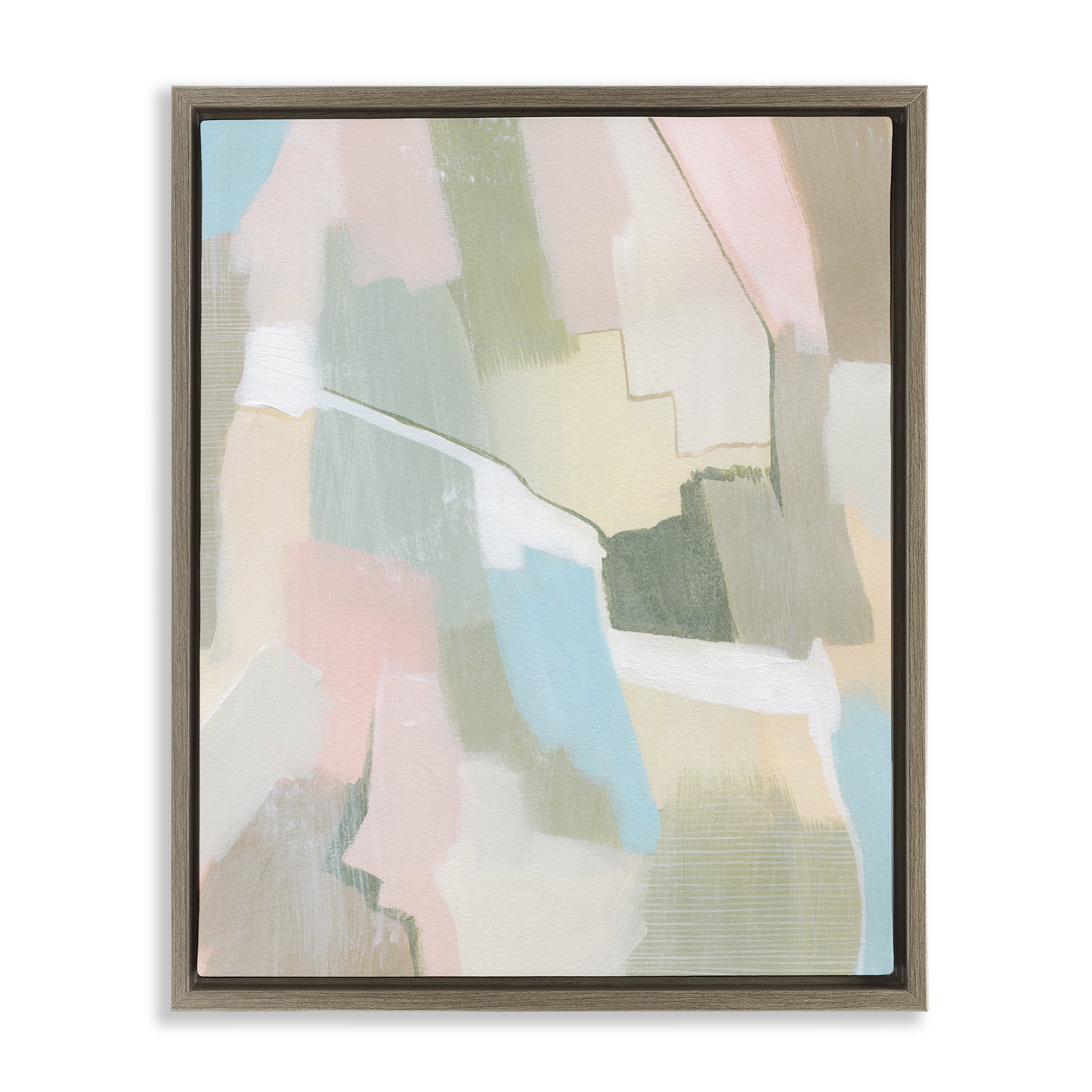 Stupell Industries Pastel Desert Abstract Abstract Painting Brown Floater Framed Canvas Art Print Wall Art, 25 x 31