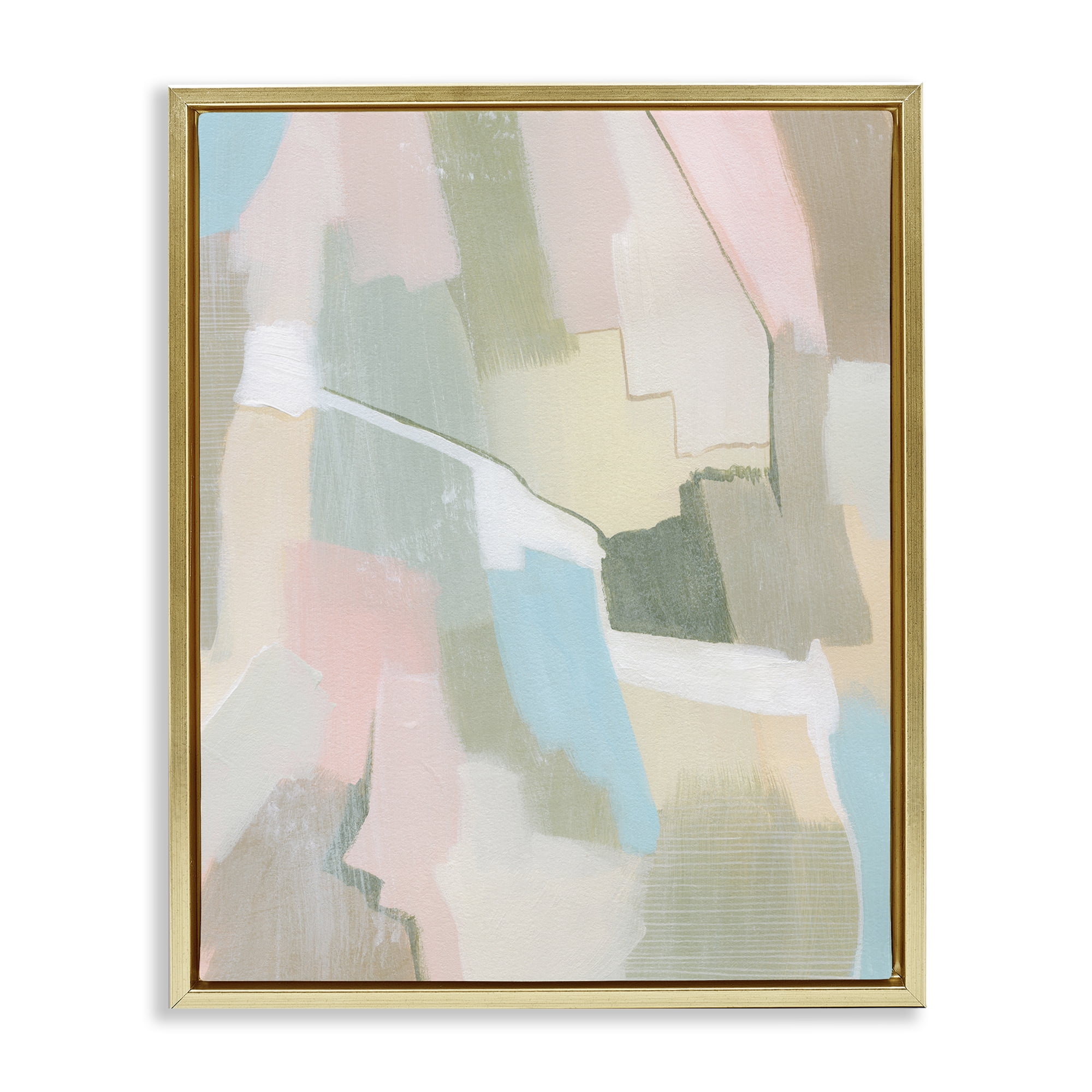 Stupell Industries Pastel Desert Abstract Abstract Painting Gold Floater Framed Canvas Art Print Wall Art, 17 x 21