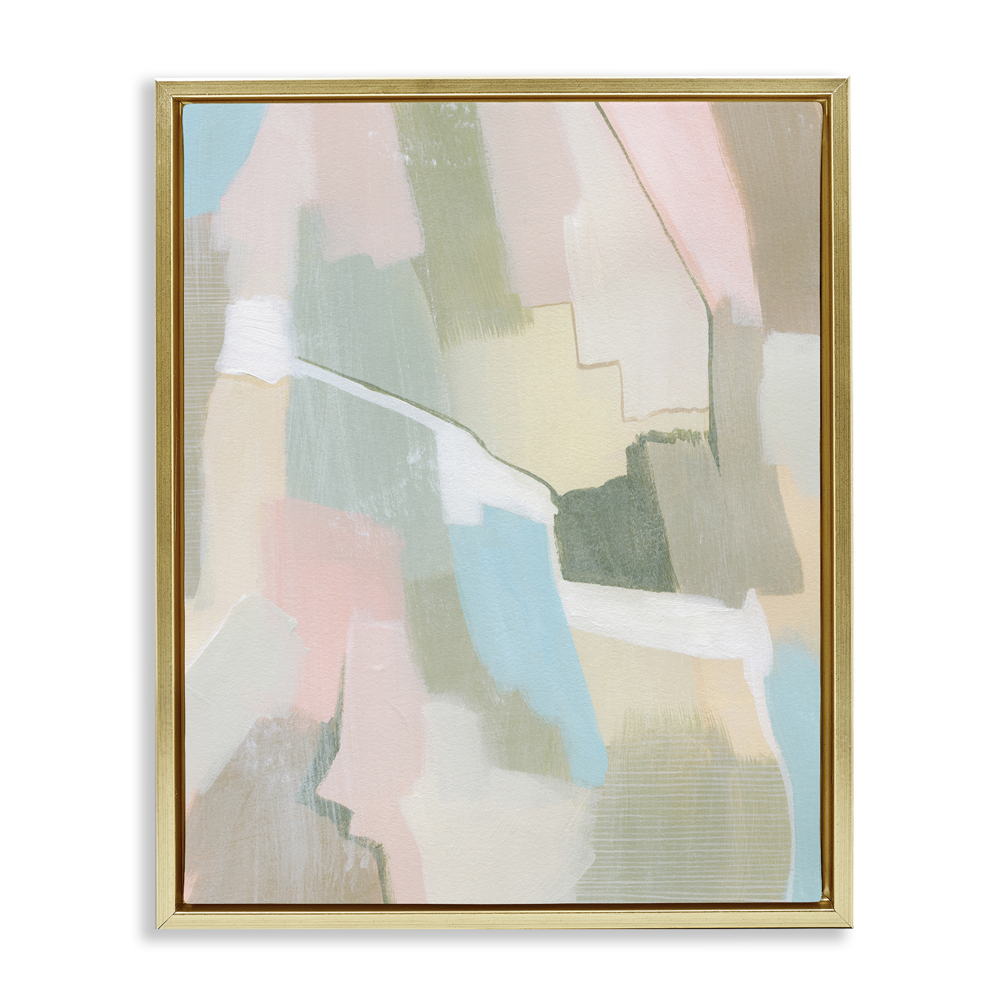 Stupell Industries Pastel Desert Abstract Abstract Painting Gold Floater Framed Canvas Art Print Wall Art, 25 x 31