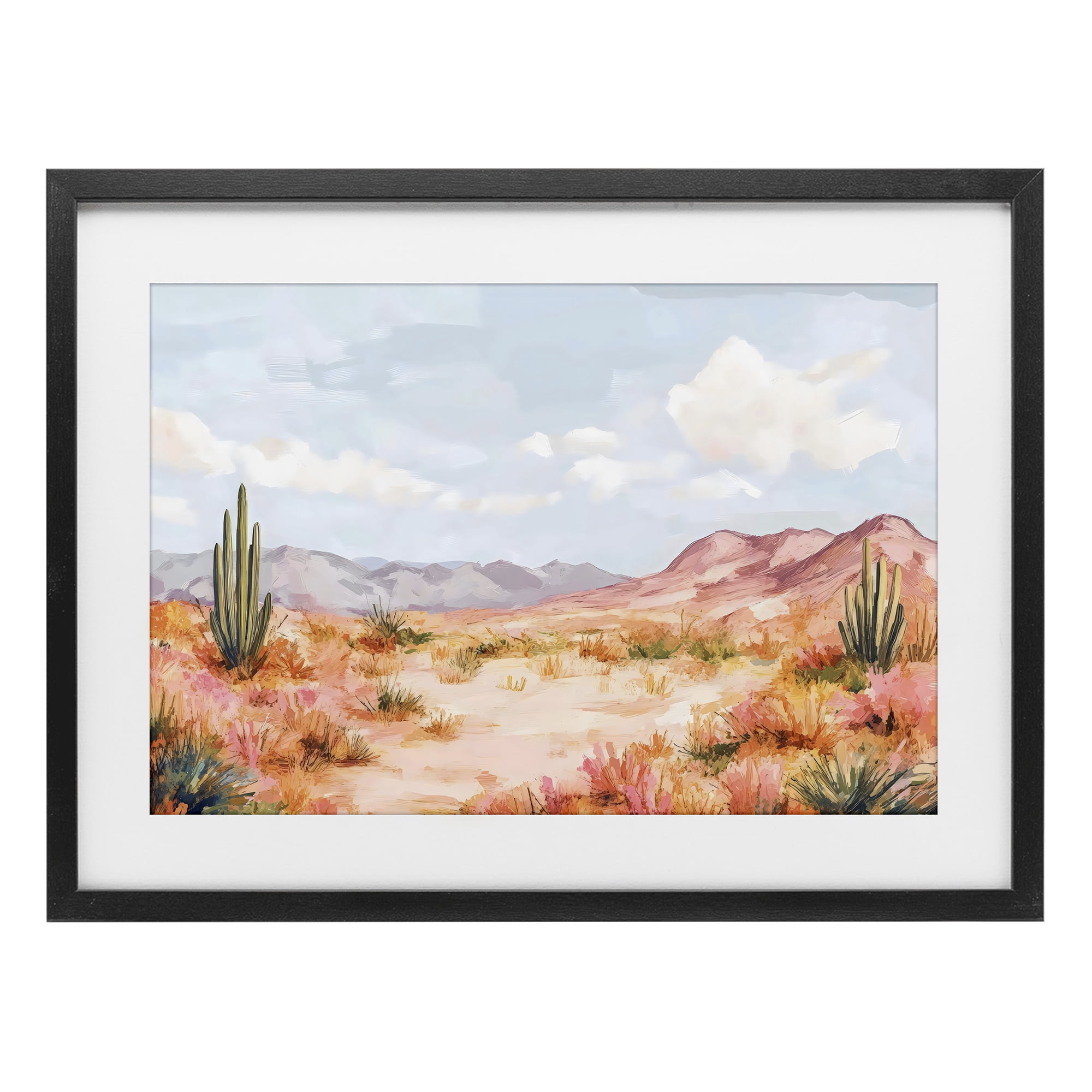 Stupell Industries Pastel Desert Dream Sunset Black Framed Print Under Glass, design by Creative Studio