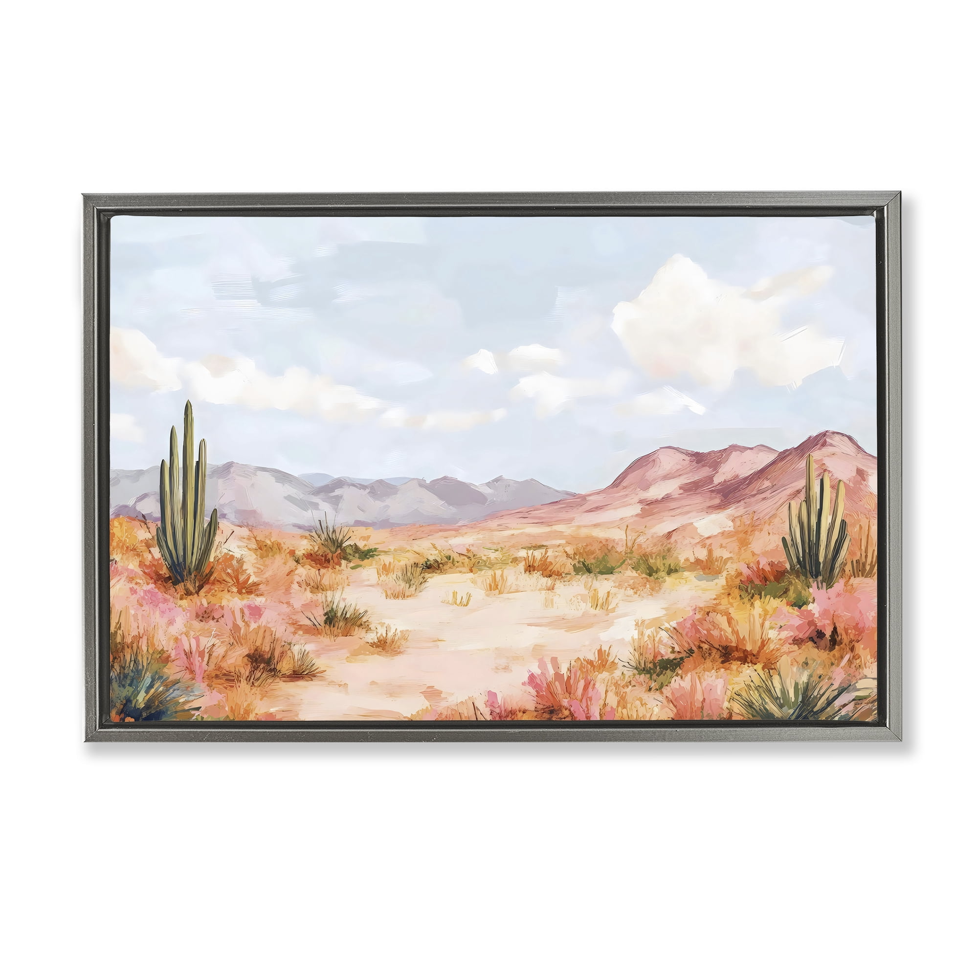 Stupell Industries Pastel Desert Dream Sunset Gray Framed Floater Canvas Wall Art, design by Creative Studio