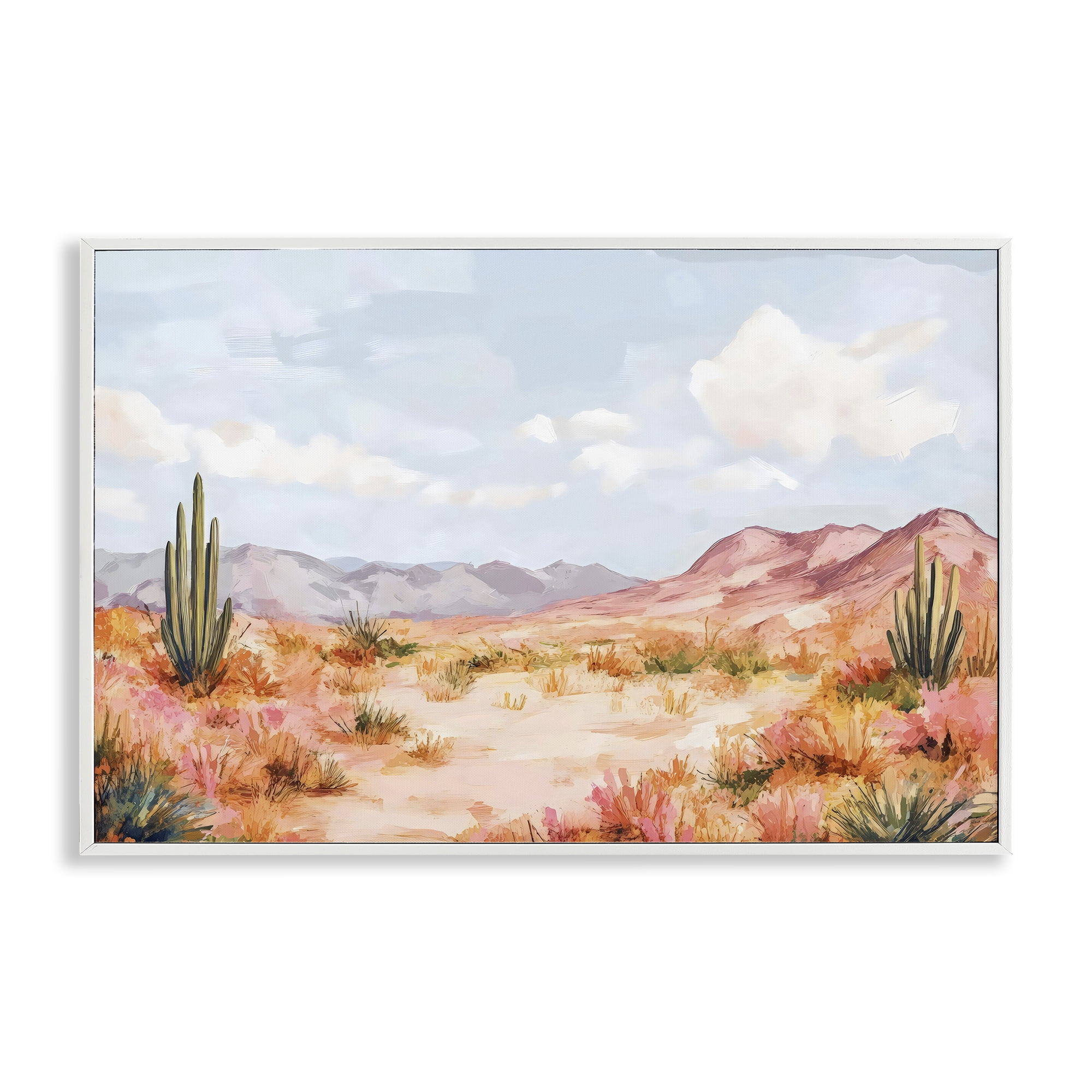 Stupell Industries Pastel Desert Dream Sunset White Framed Giclee Art, design by Creative Studio