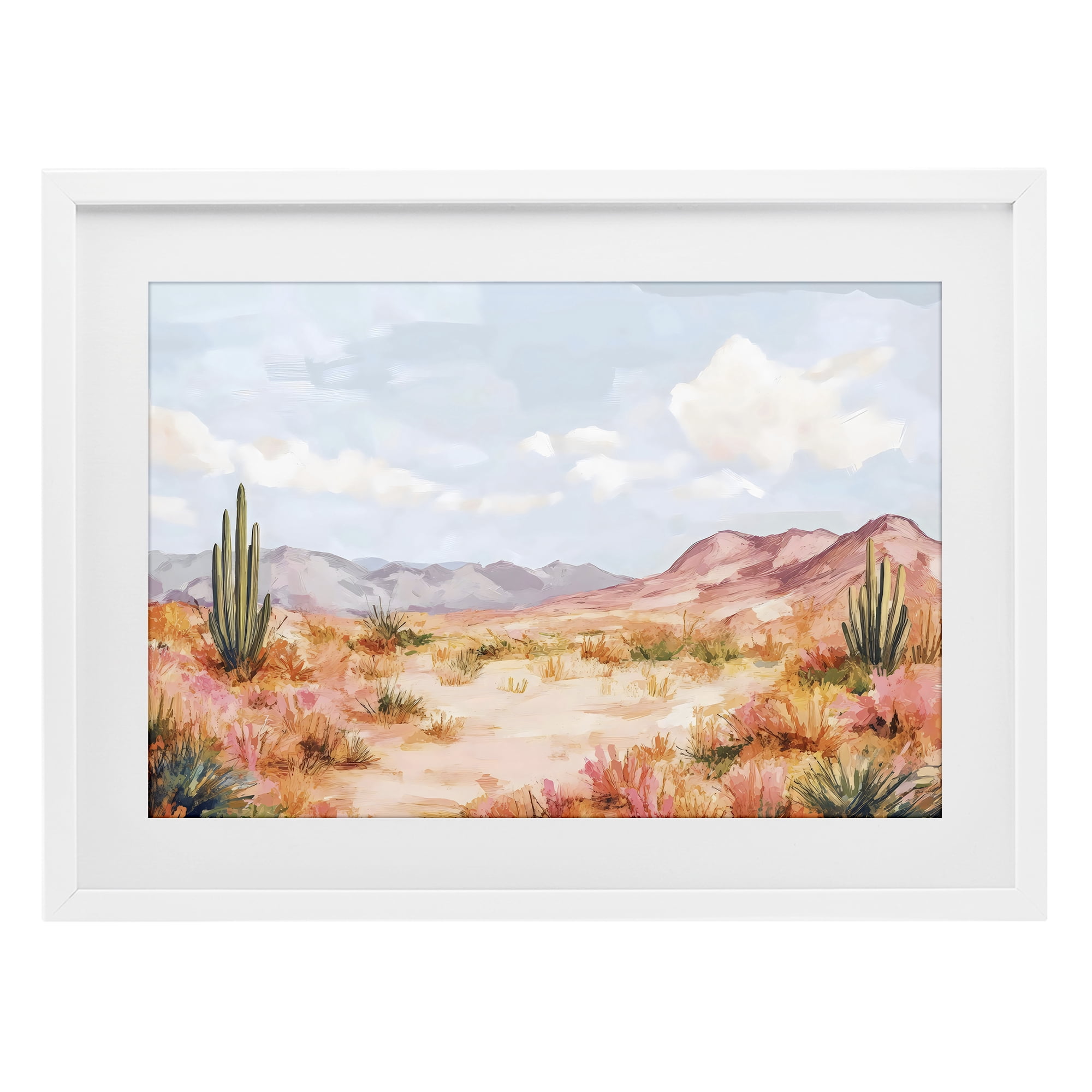 Stupell Industries Pastel Desert Dream Sunset White Framed Print Under Glass, design by Creative Studio