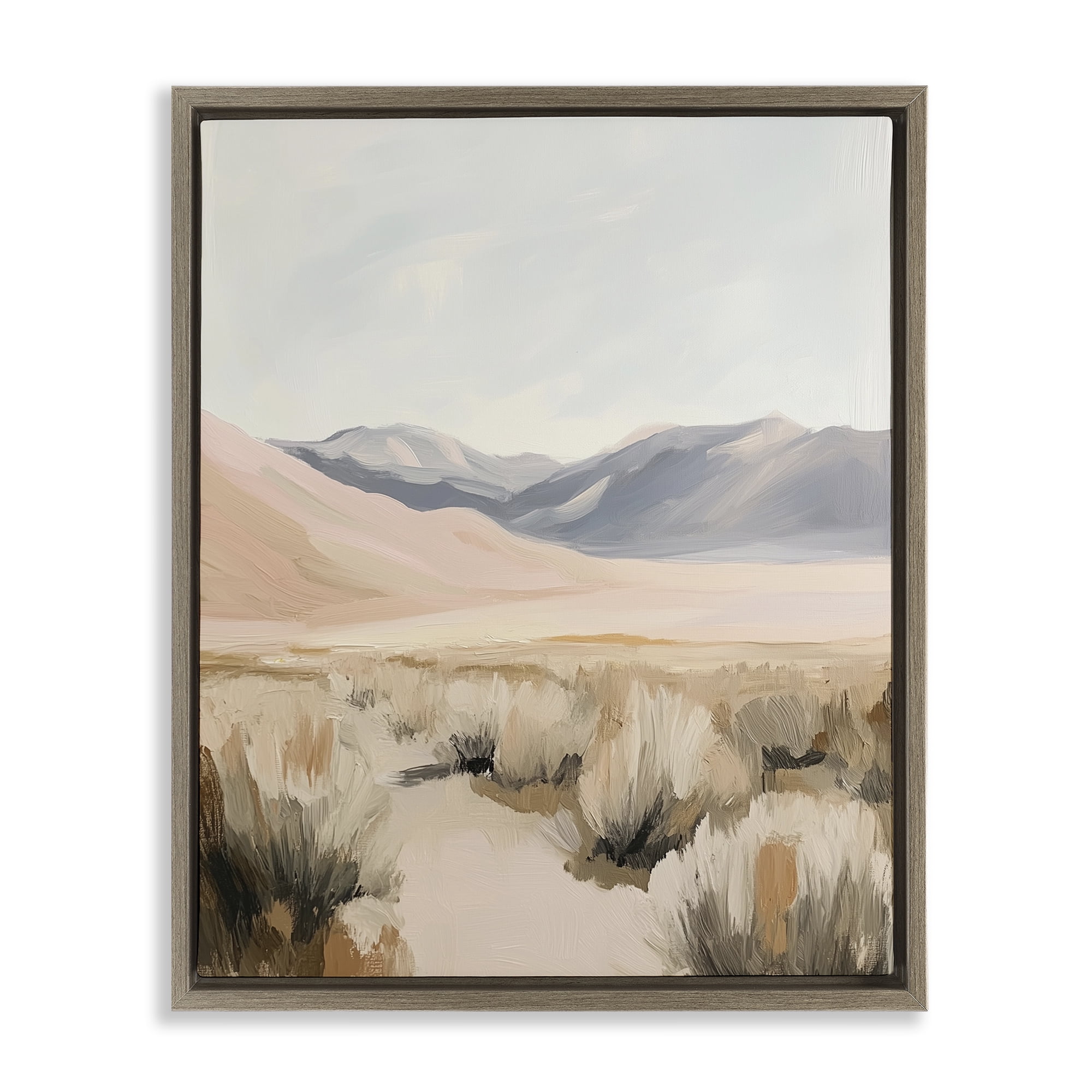 Stupell Industries Pastel Desert Solitude Brown Framed Floater Canvas Wall Art, design by Heidi Kuntz